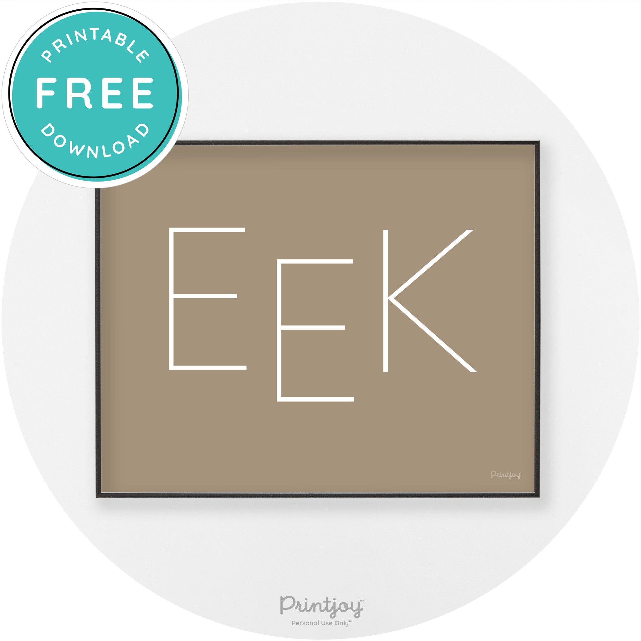 Eek Halloween Modern Chic Lettering Wall Art Decor Free Printable