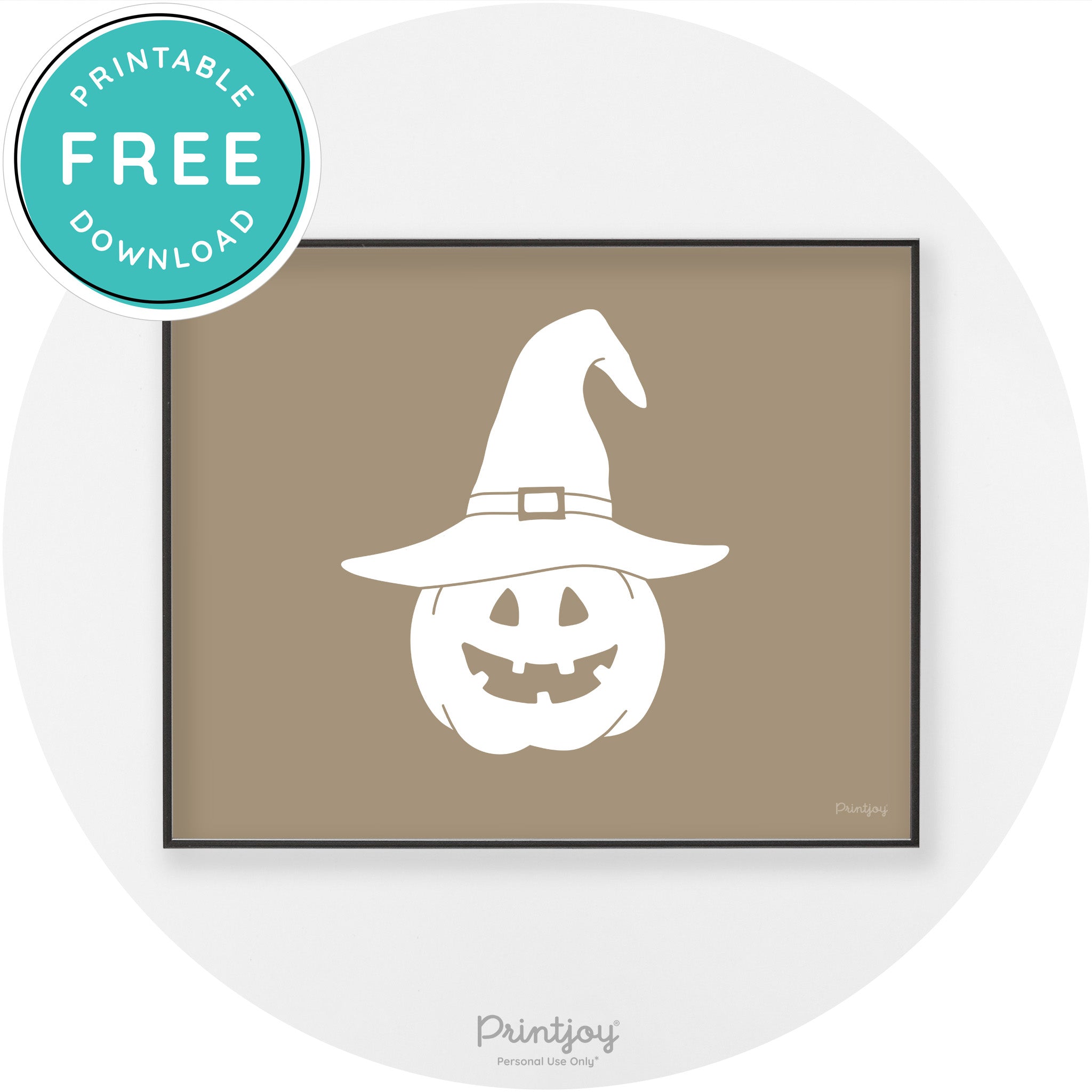 Halloween Cute Witch Jack O Lantern Chic Wall Art Printable