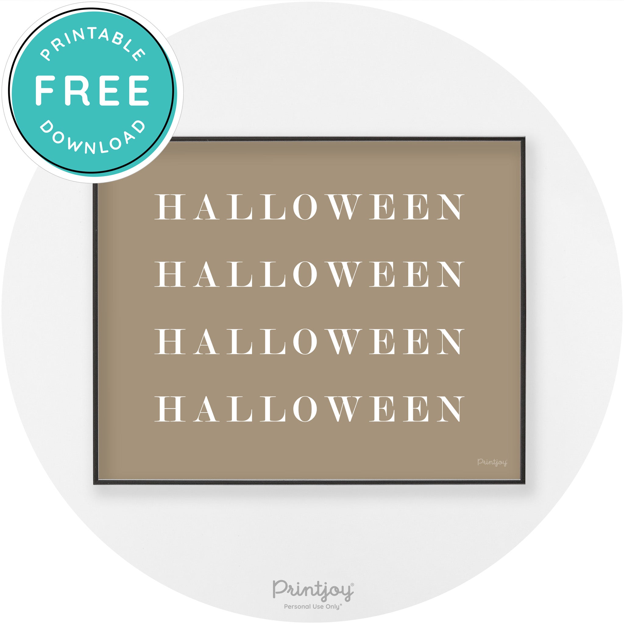 Halloween Cute Pattern Modern Chic Wall Art Decor Printable