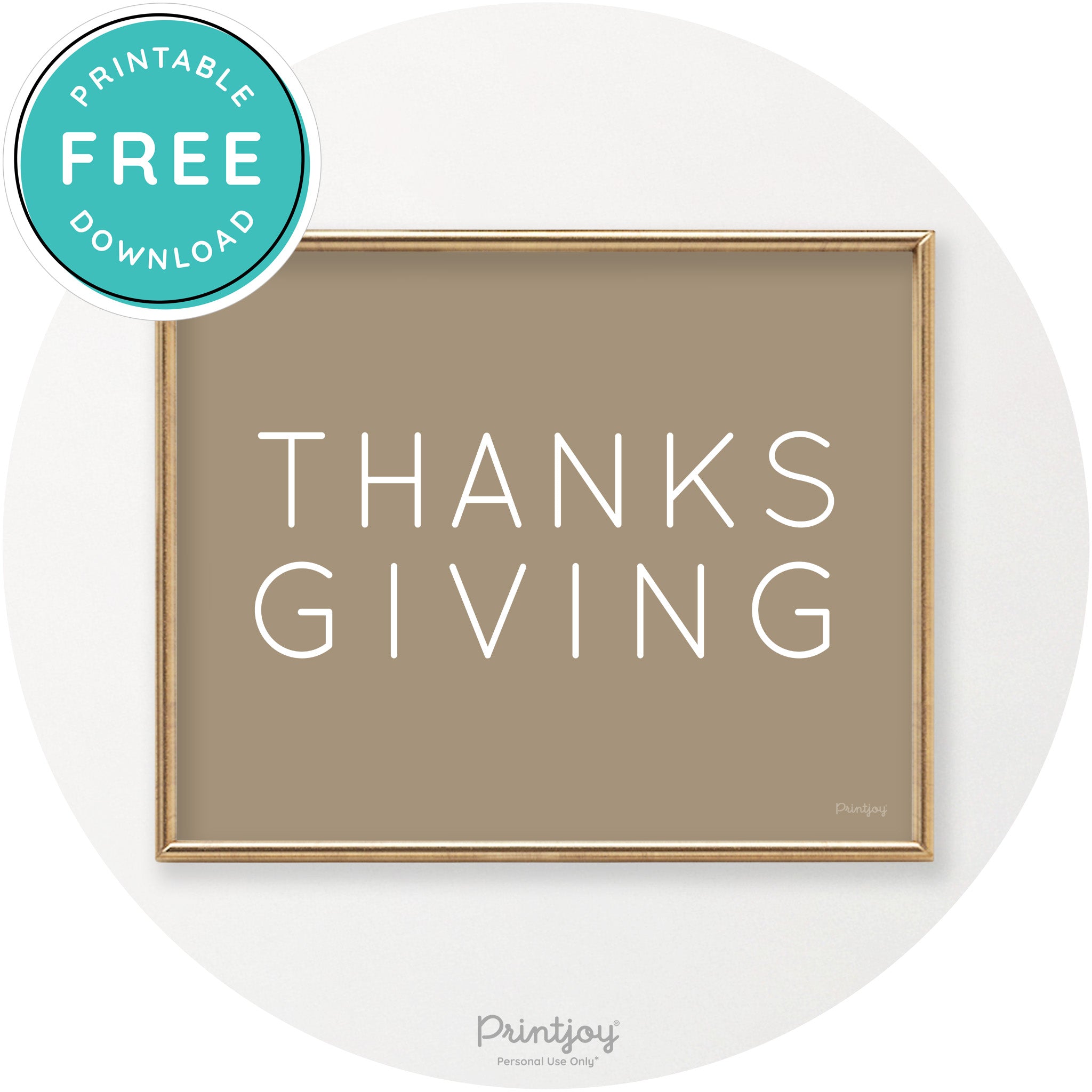 Thanksgiving Cute Typography Modern Chic Wall Art Printable