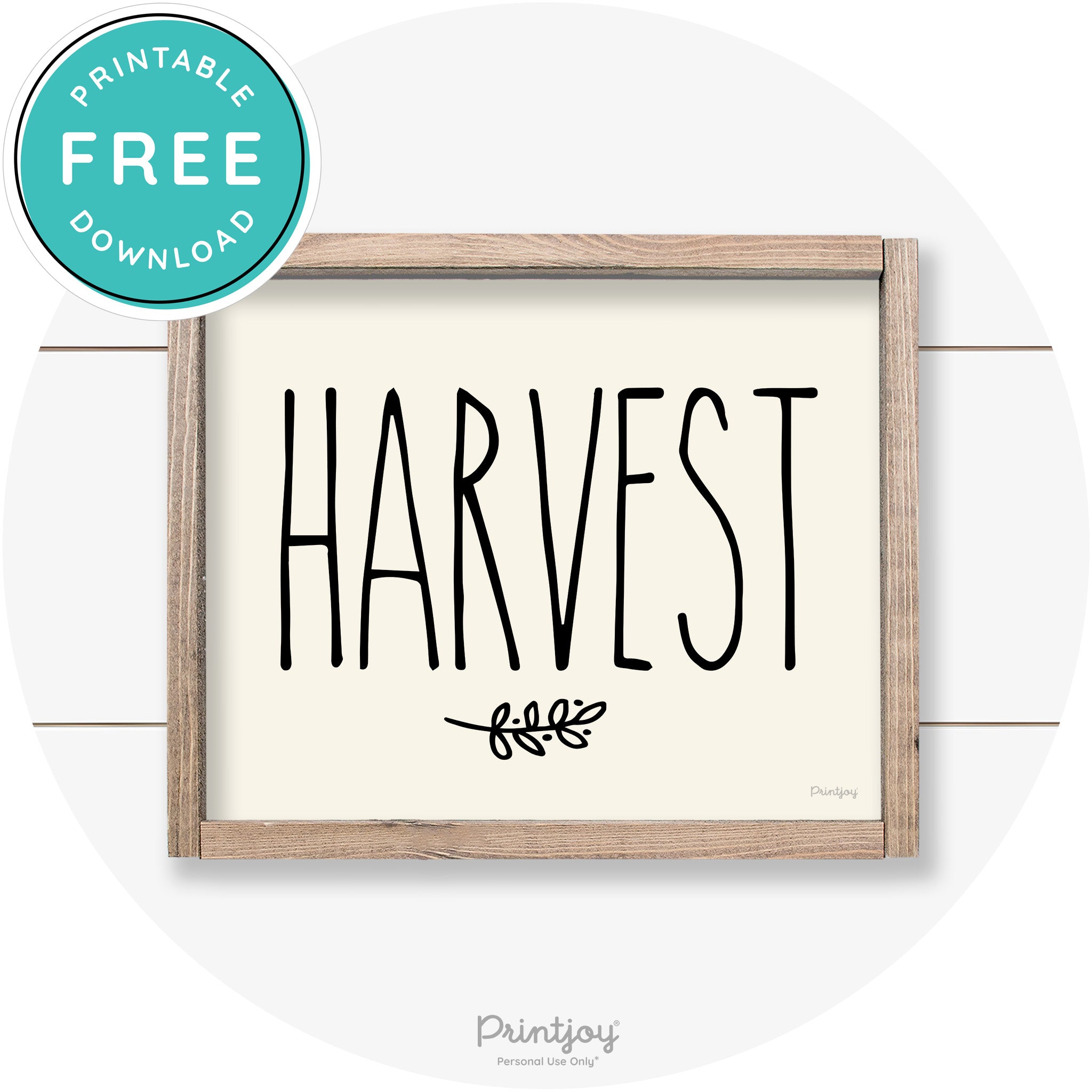 Fall Harvest Tall Letting Cute Farmhouse Wall Art Printable