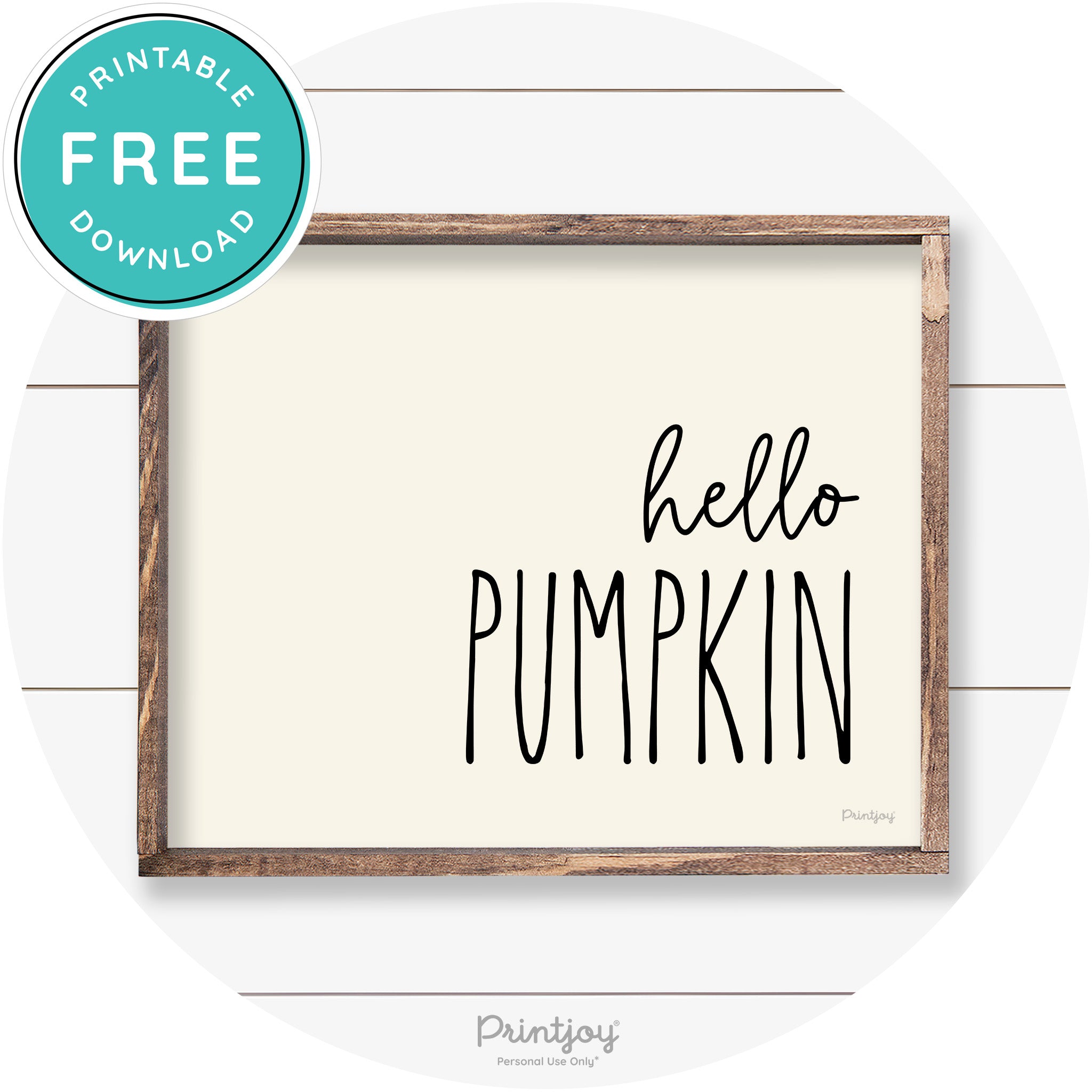 Hello Pumpkin Cute Fun Simple Farmhouse Wall Art Free Printable