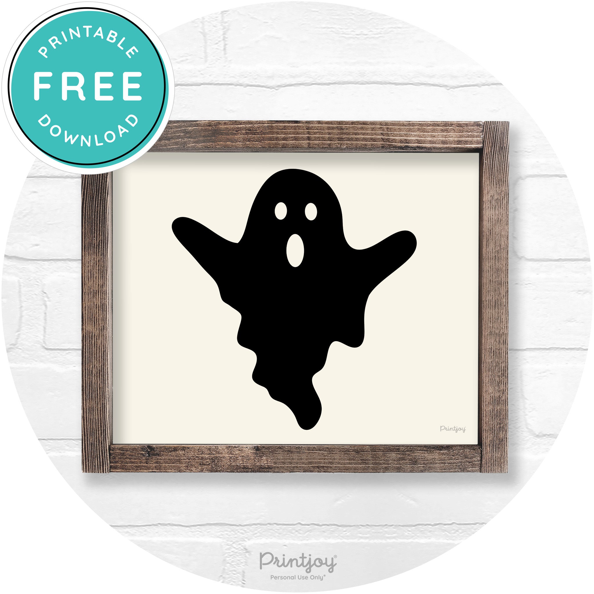 Halloween Cute Ghost Rustic Farmhouse Wall Art Free Printable