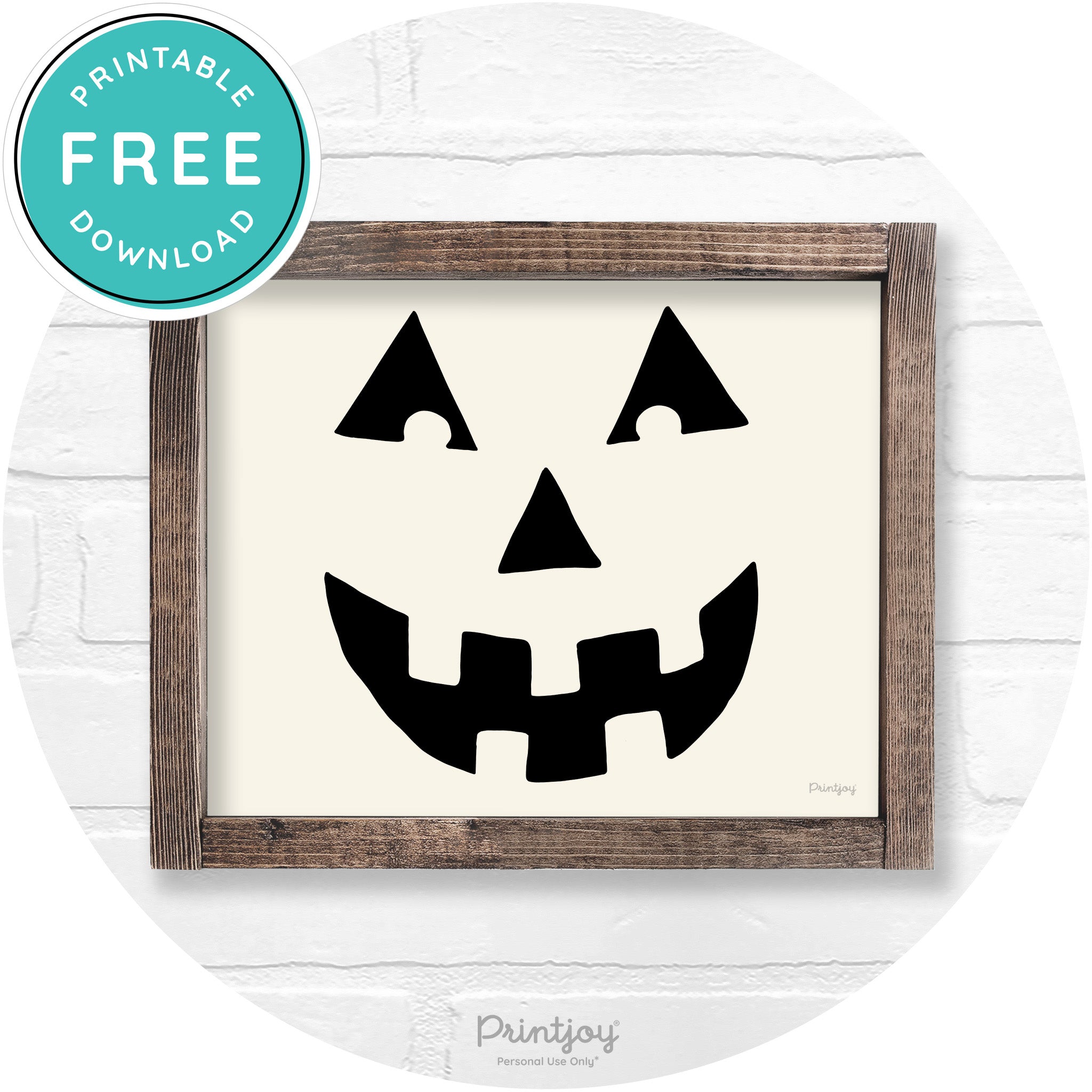 Jack O Lantern Halloween Rustic Farmhouse Wall Art Printable