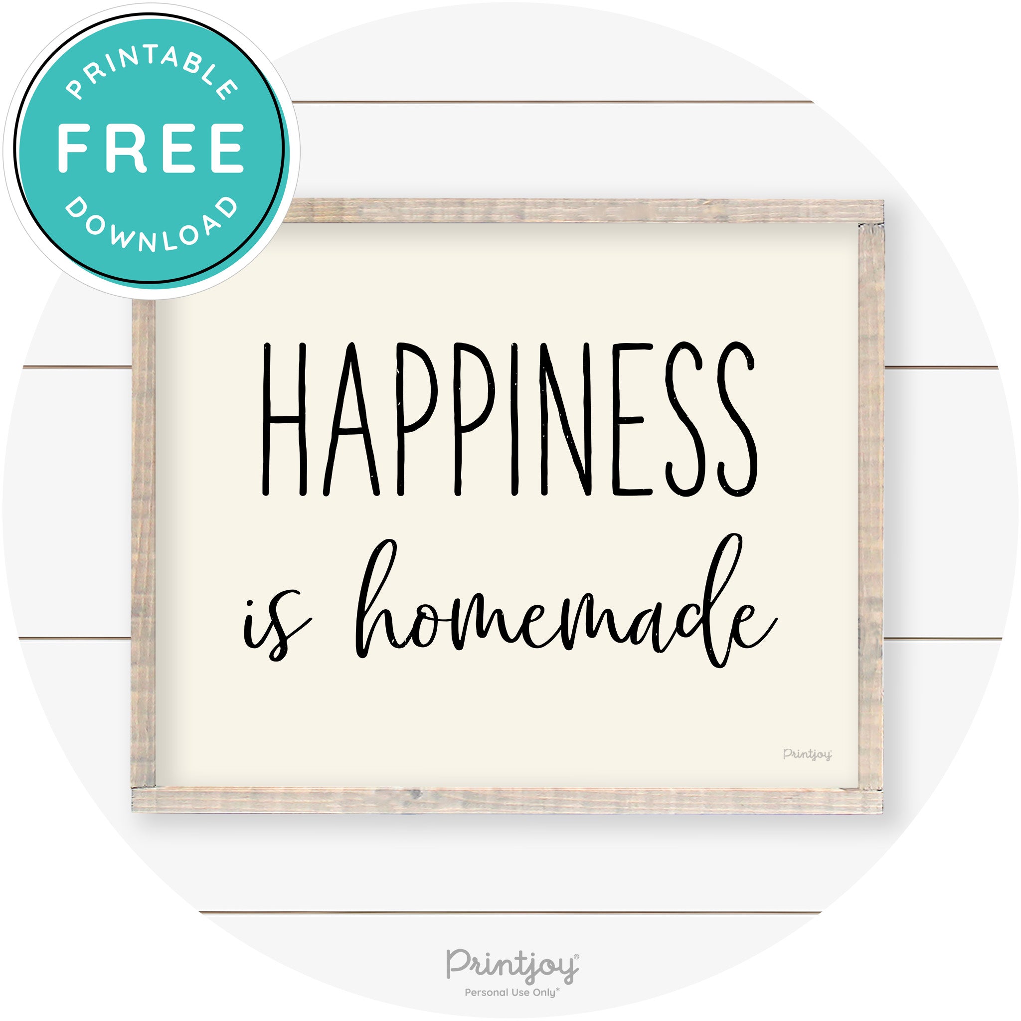 Happiness Is Homemade Kitchen Farmhouse Wall Art Free Printable