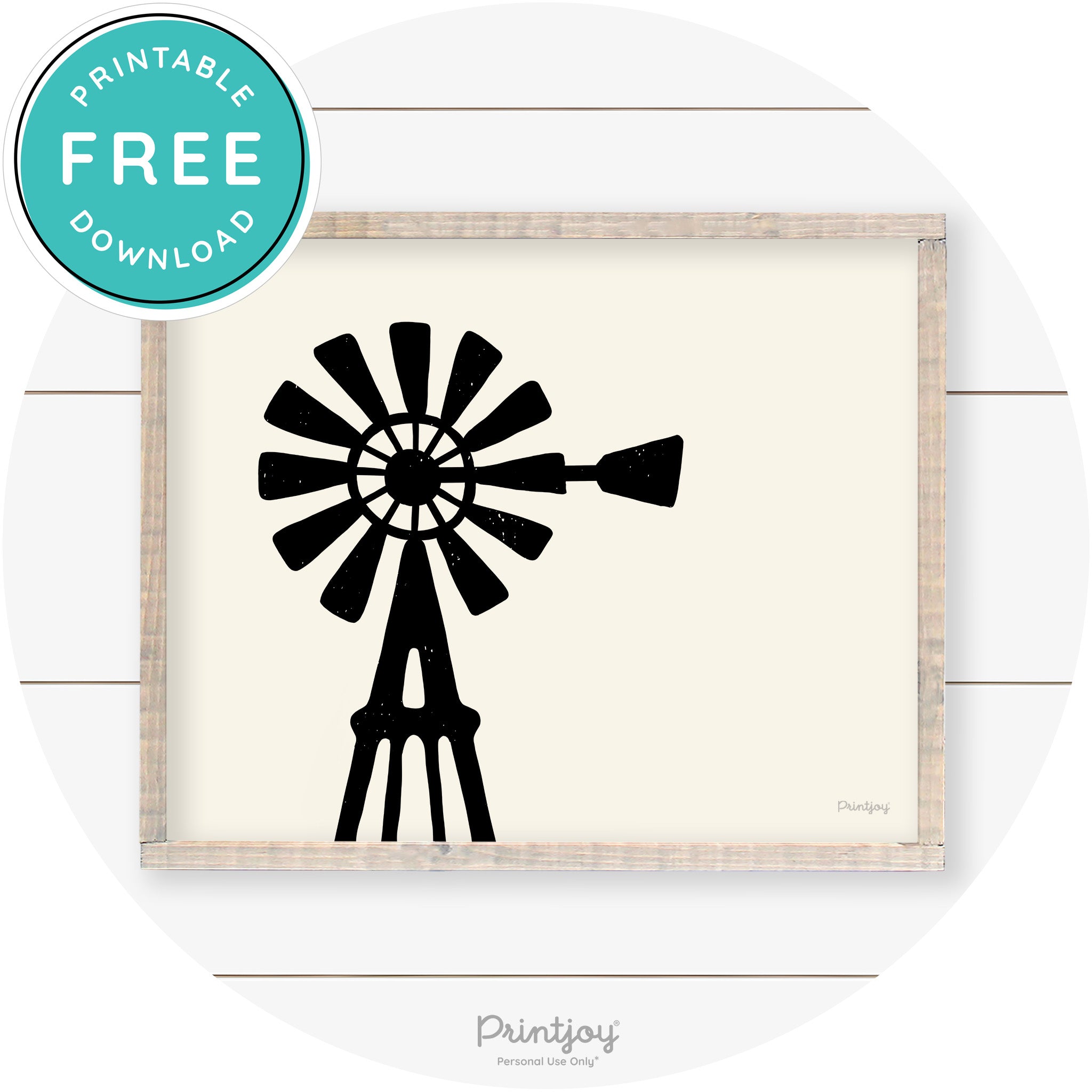 Windmill Rustic Farmhouse Living Room Wall Art Decor Free Printable