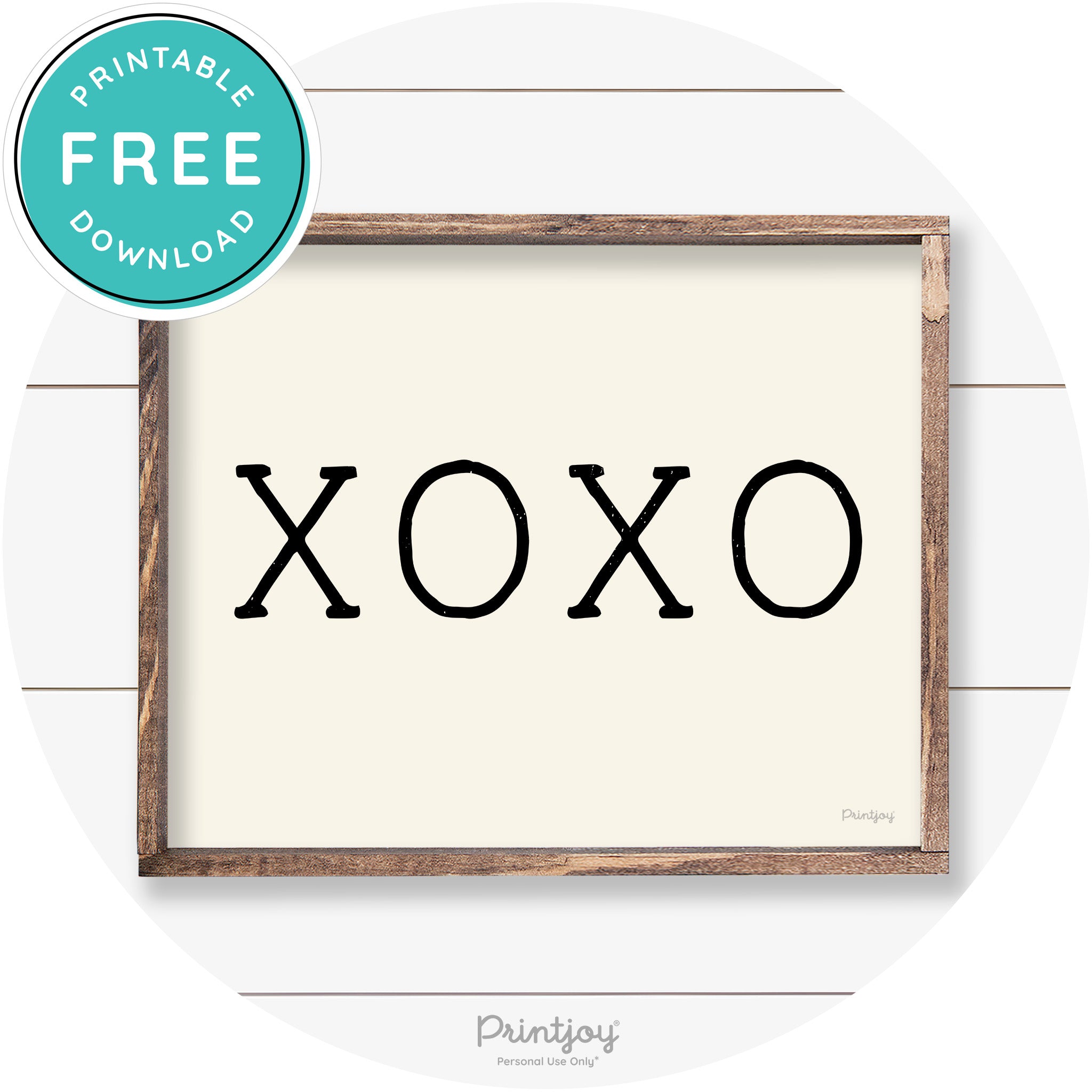 Xoxo Cute Couples Love Modern Farmhouse Wall Art Free Printable
