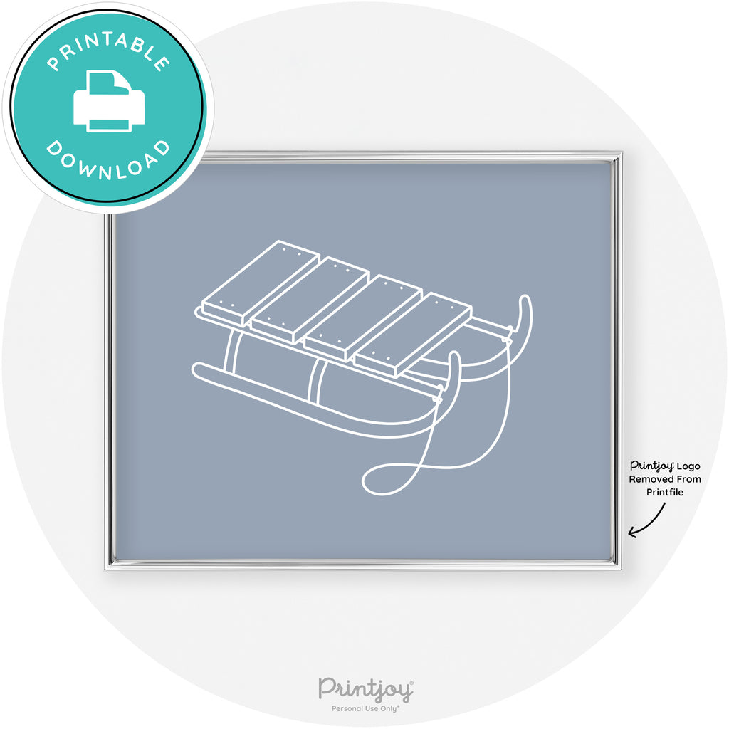 Printable Sled Rails Sled Line Art Cute Simple Winter Chic Wall Art Decor Free Printable