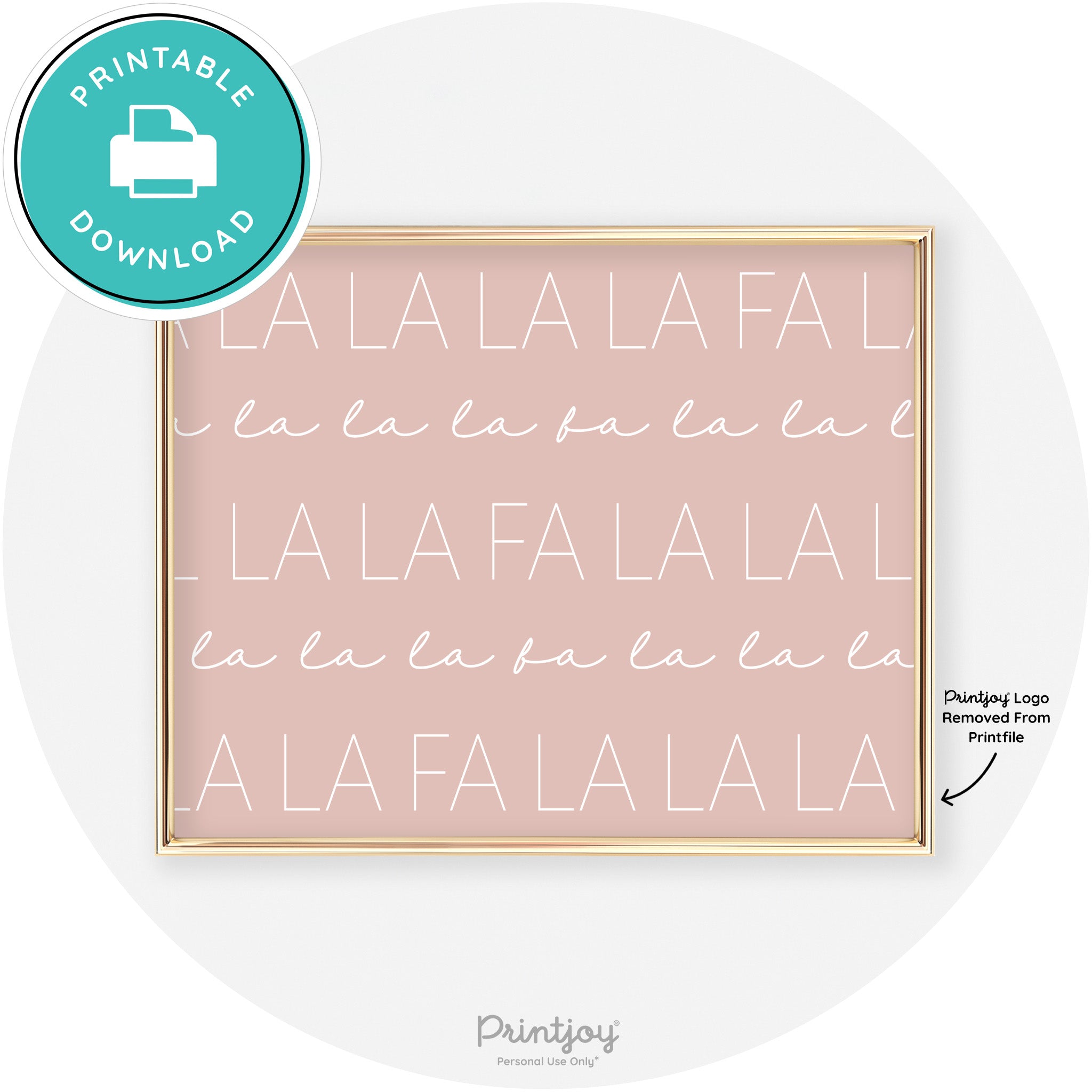 Fa La La Pattern Cute Modern Chic Wall Art Decor Free Printable