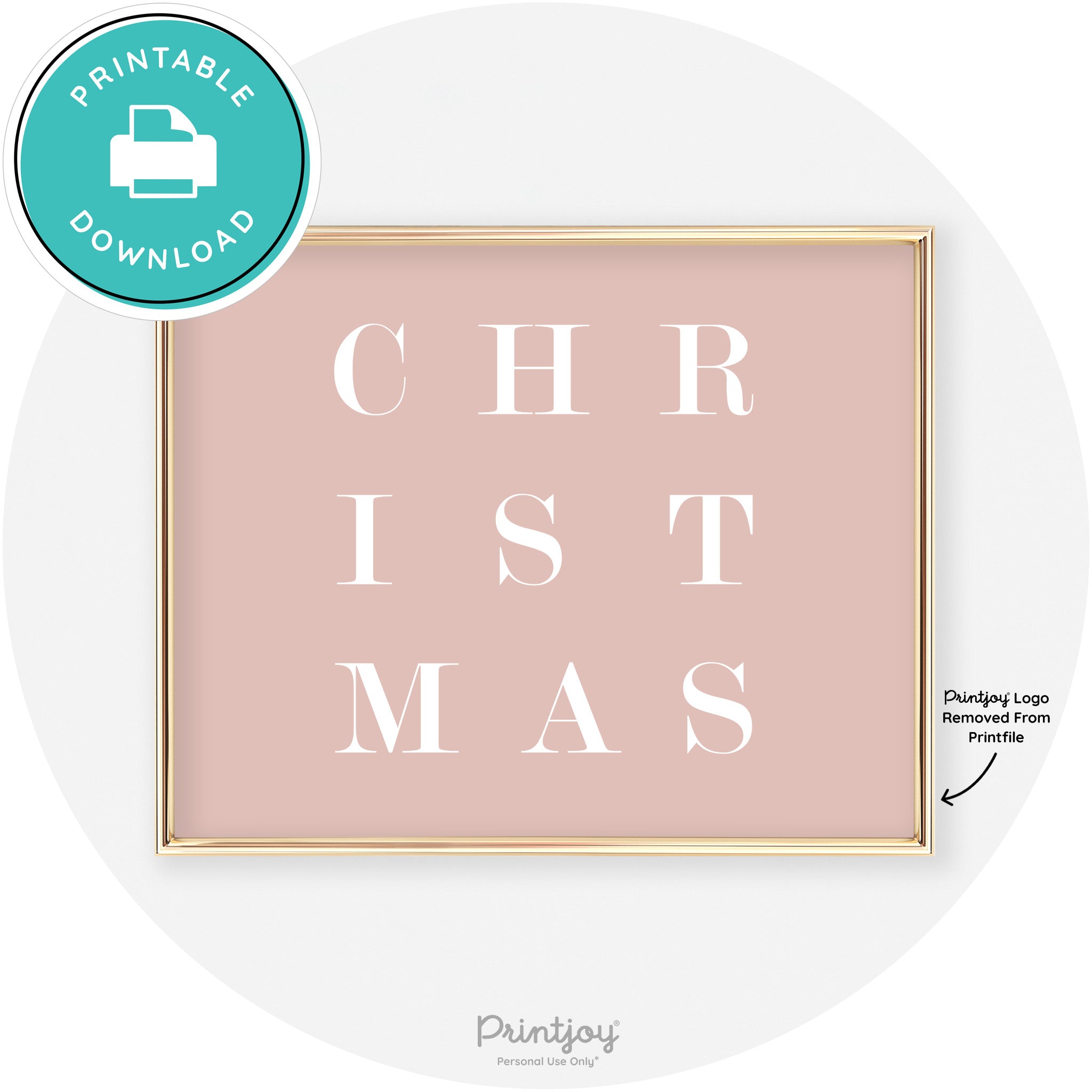 Christmas Typography Cute Modern Chic Decor Wall Art Free Printable