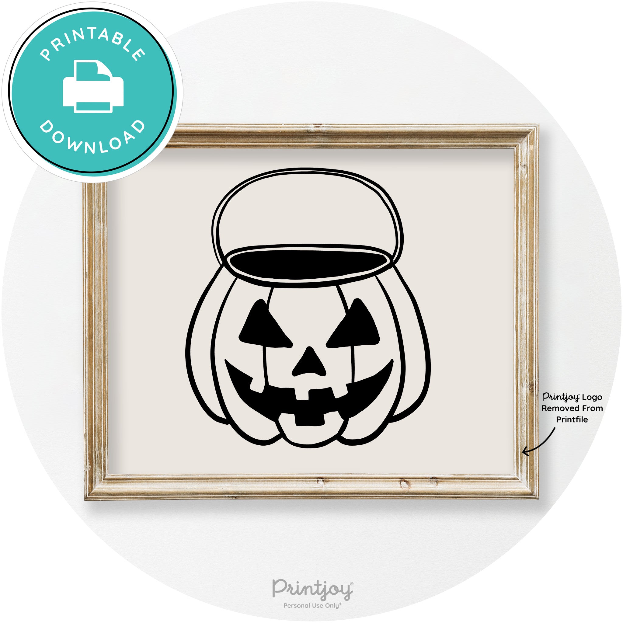 Jack O Lantern Treat Bucket Vintage Halloween Wall Art Free Printable