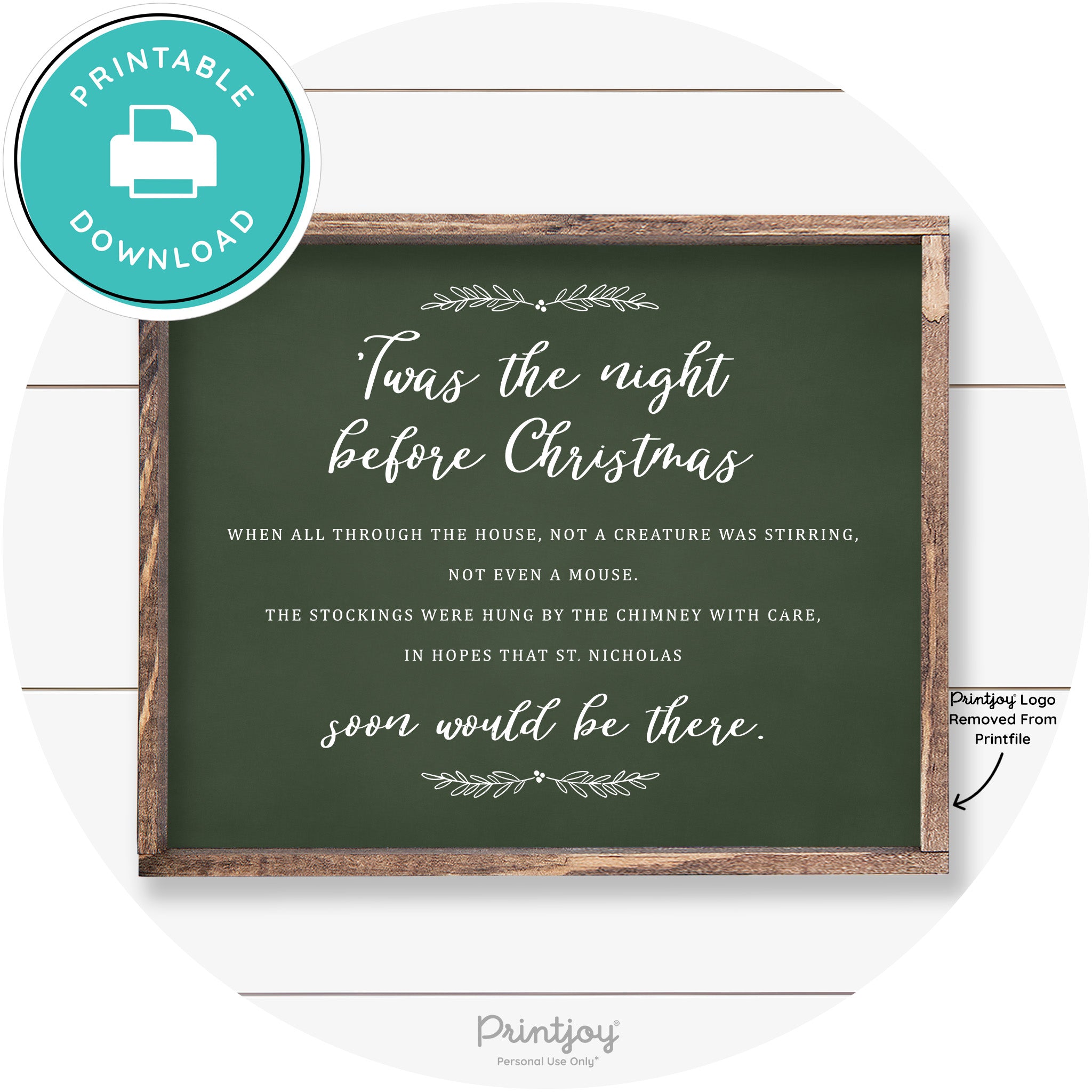 'Twas The Night Before Christmas Farmhouse Wall Art Free Printable
