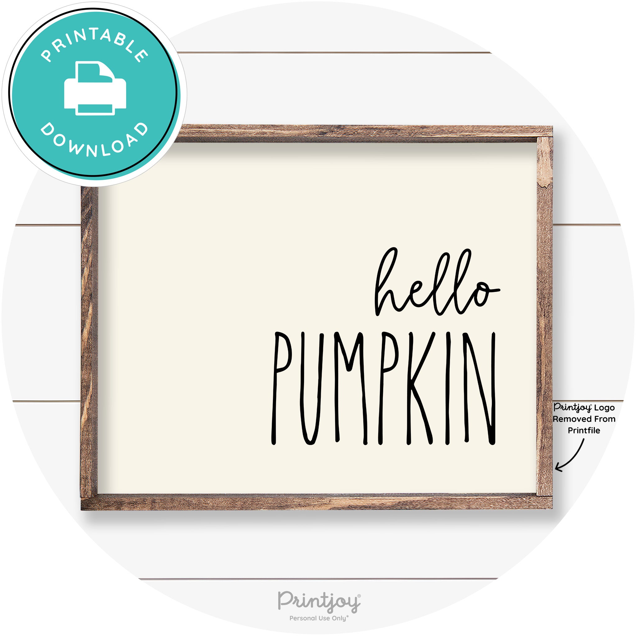 Hello Pumpkin Cute Fun Simple Farmhouse Wall Art Free Printable