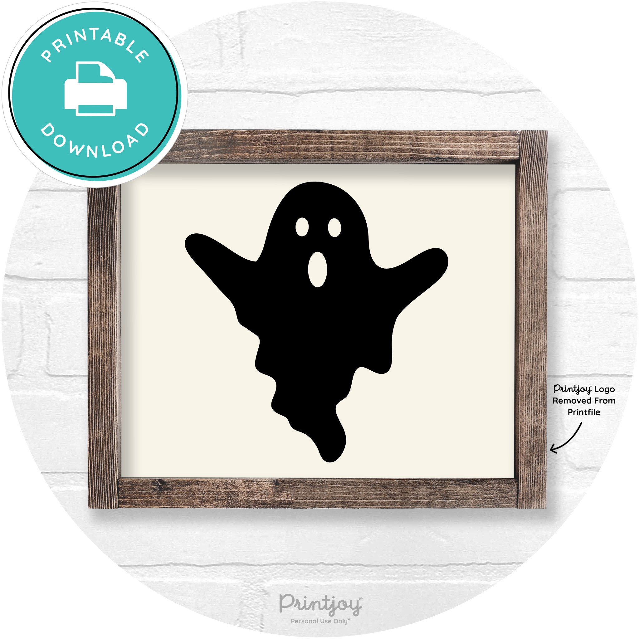 Halloween Cute Ghost Rustic Farmhouse Wall Art Free Printable