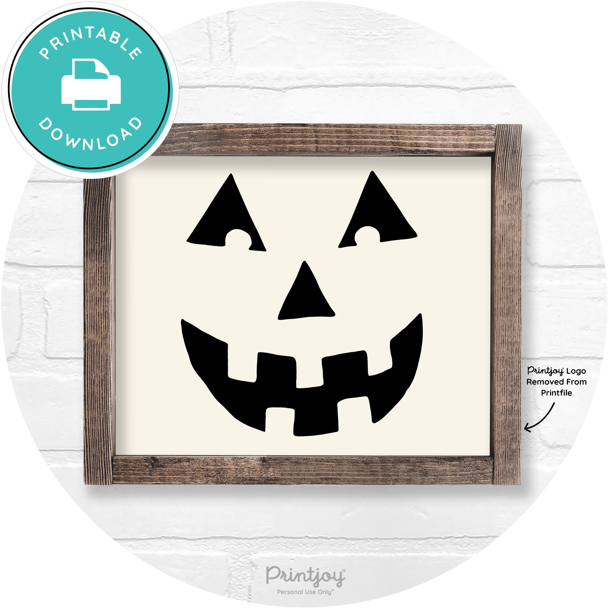 Jack O Lantern Halloween Rustic Farmhouse Wall Art Printable