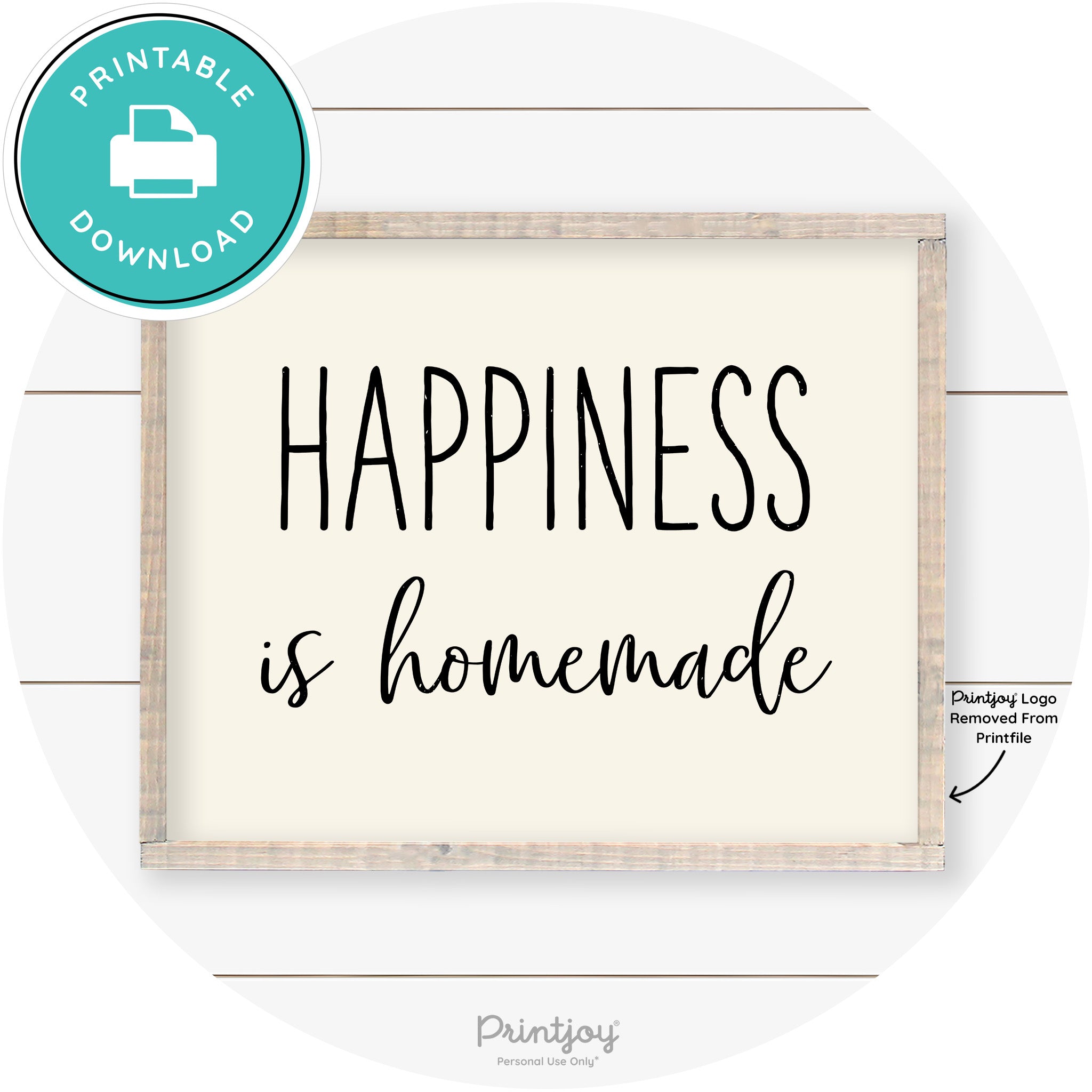 Happiness Is Homemade Kitchen Farmhouse Wall Art Free Printable