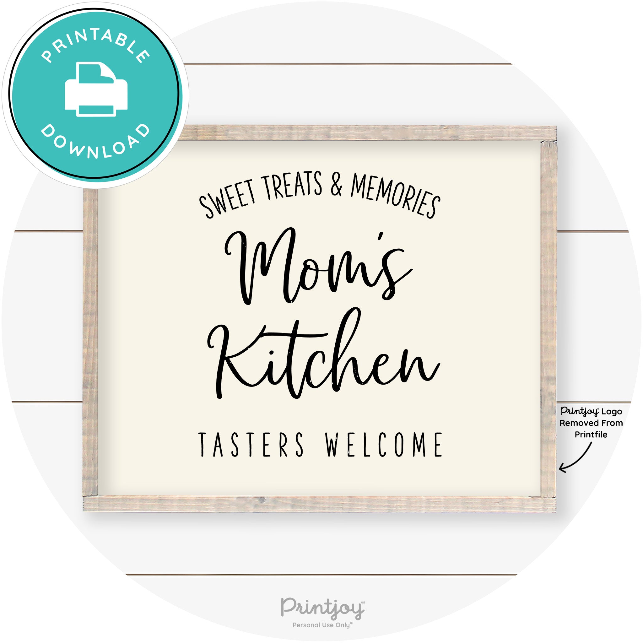 Mom's Kitchen Tasters Welcome Farmhouse Wall Art Free Printable