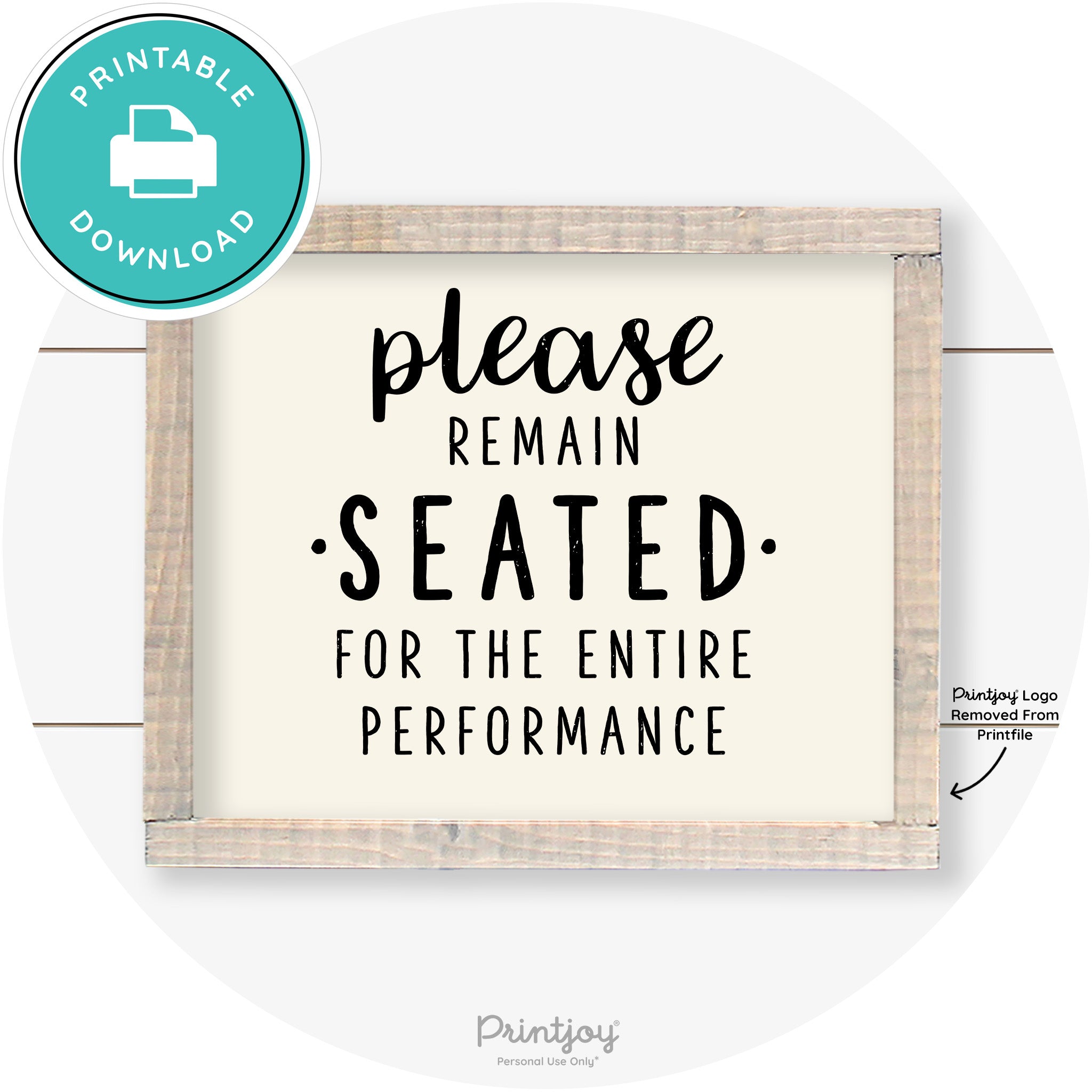 Please Remain Seated Funny Bathroom Farmhouse Art Free Printable