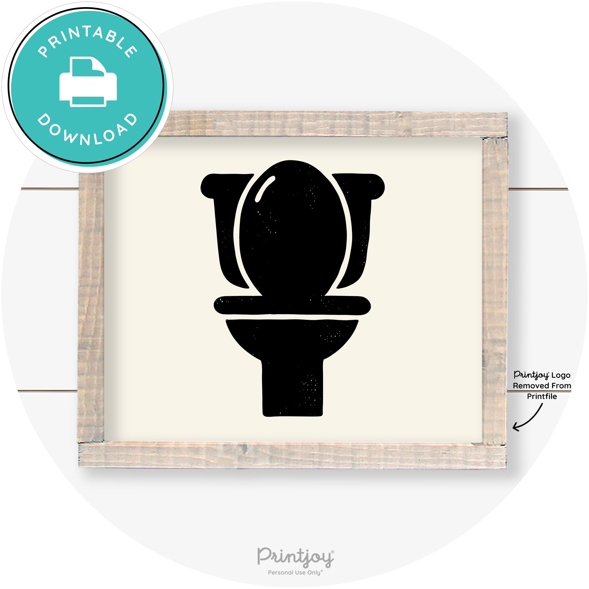 Toilet Seat Bathroom Sign Farmhouse Wall Art Decor Free Printable