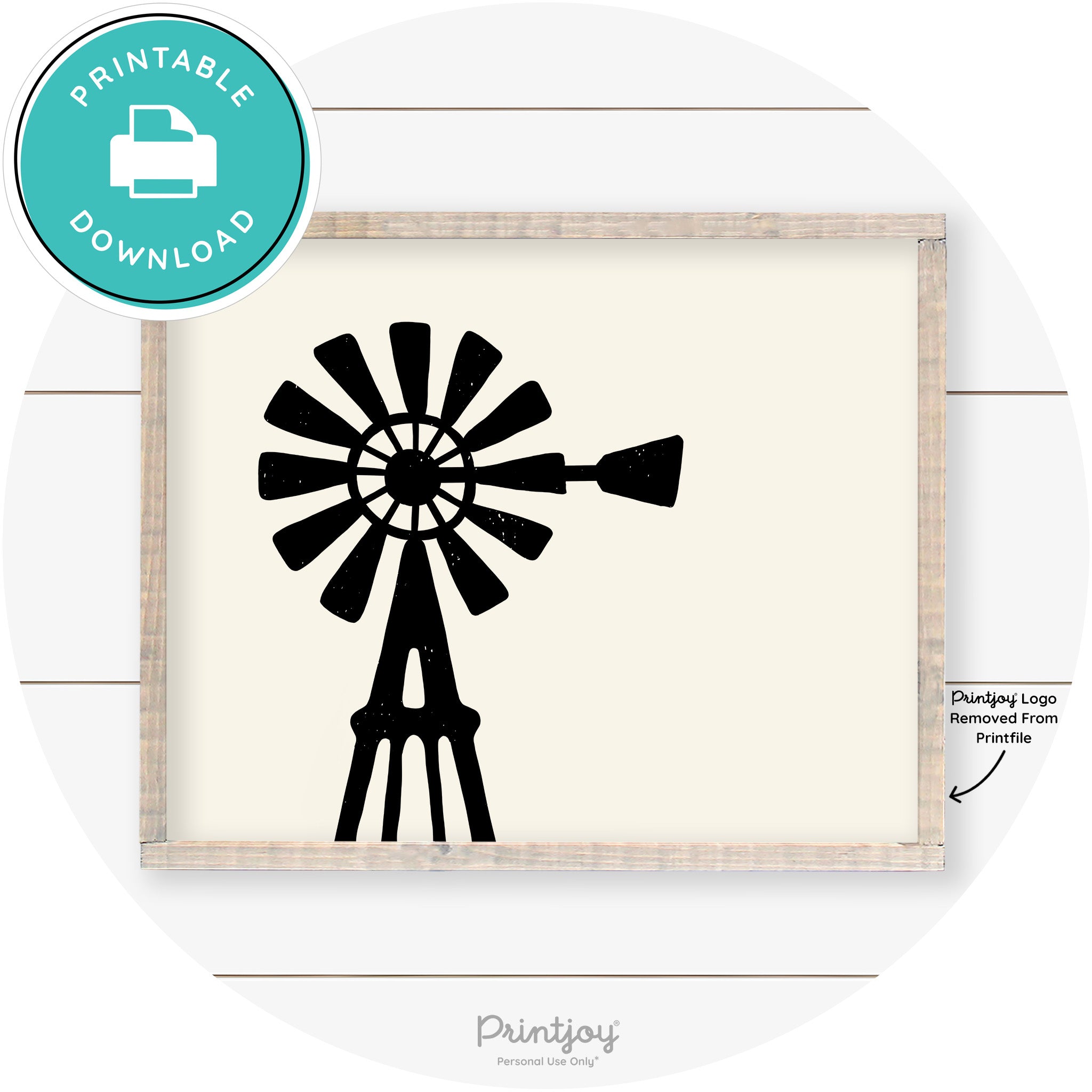 Windmill Rustic Farmhouse Living Room Wall Art Decor Free Printable