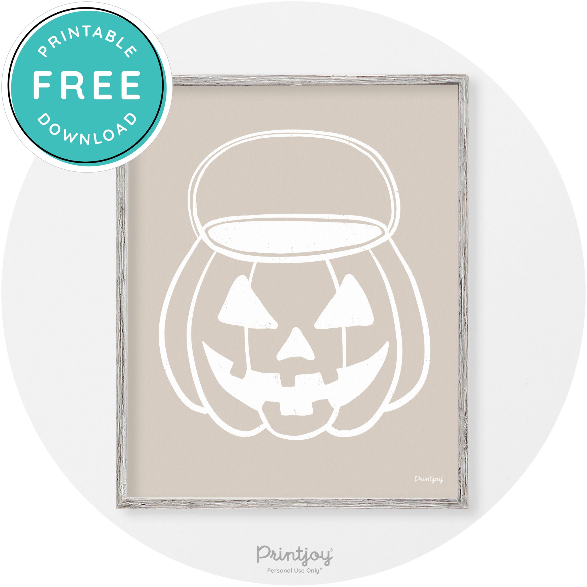 Jack O Lantern Treat Bucket Vintage Halloween Wall Art Free Printable - Printjoy