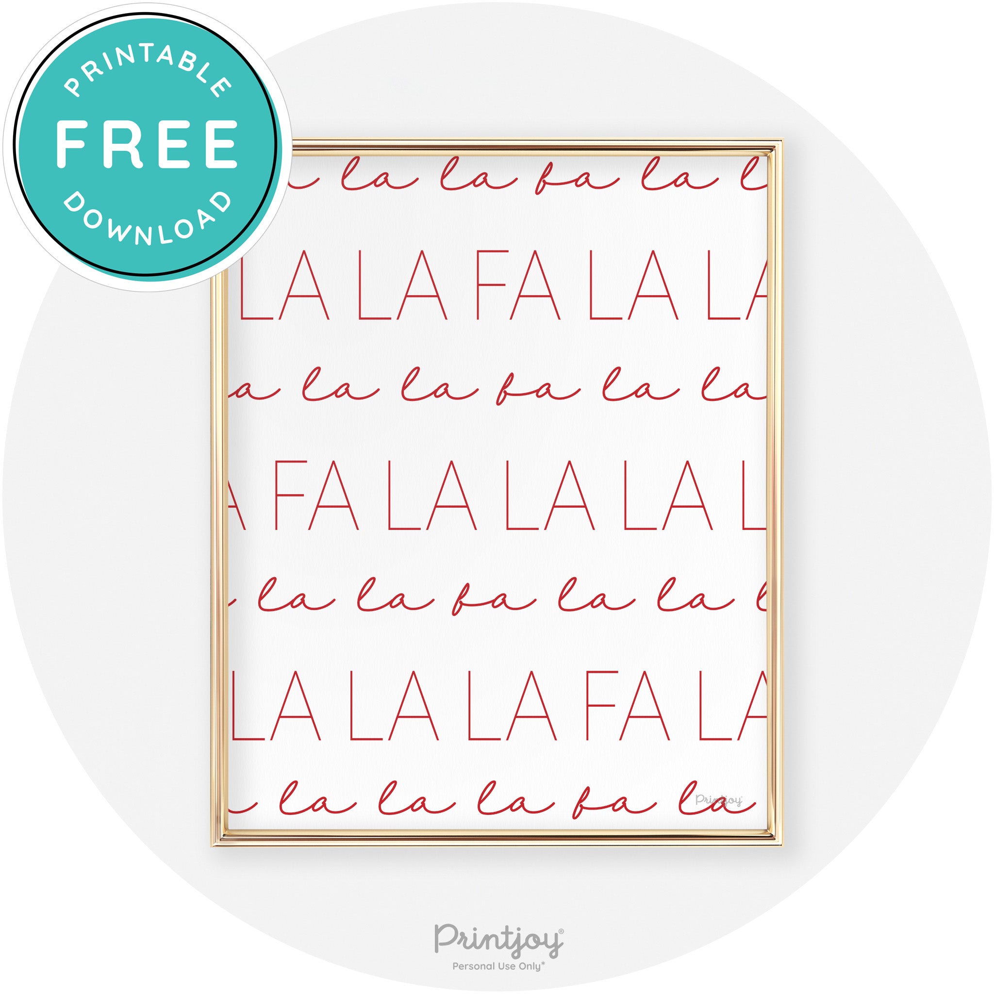 Fa La La Pattern Cute Modern Chic Wall Art Decor Free Printable