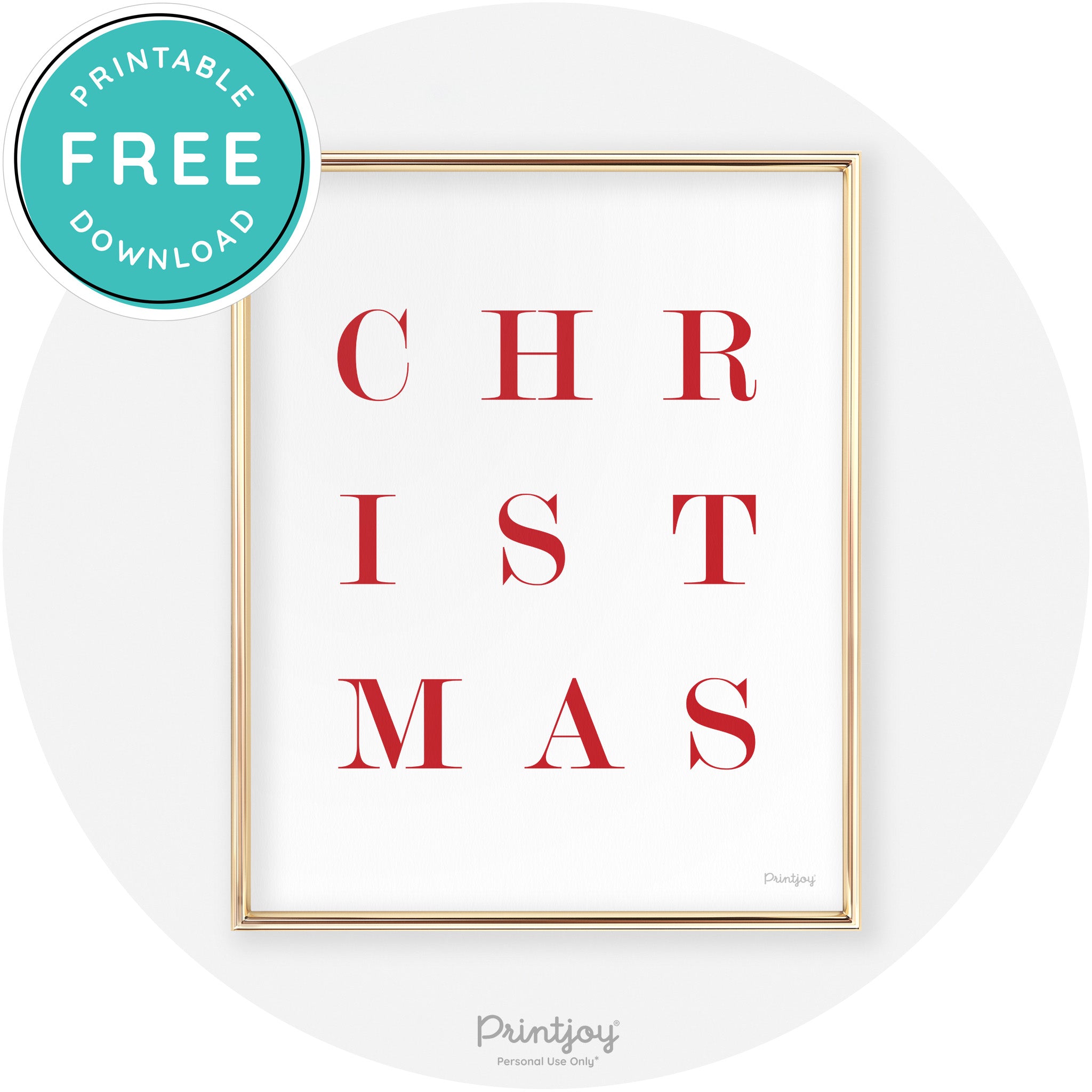 Christmas Typography Cute Modern Chic Decor Wall Art Free Printable