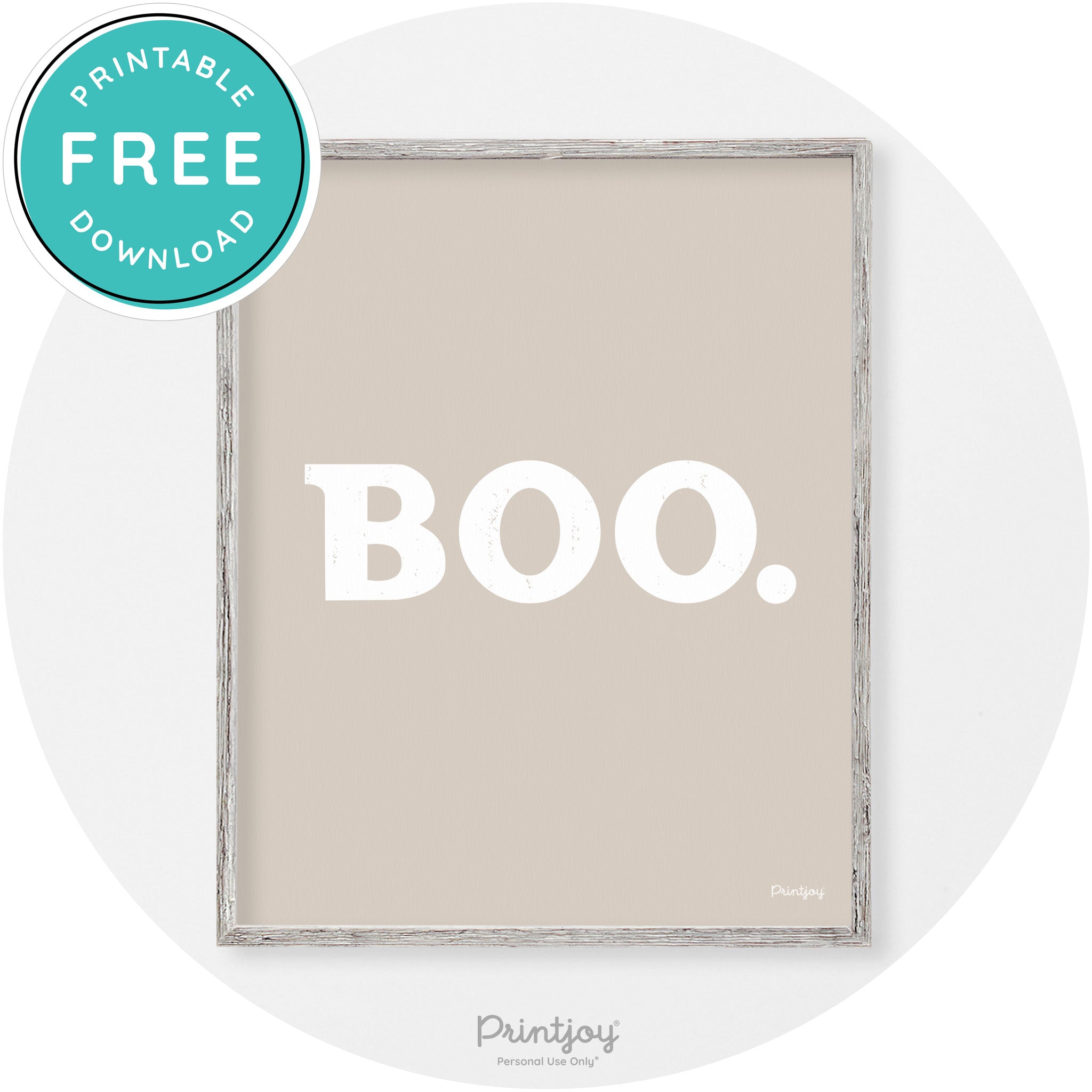 Boo Halloween Modern Vintage Wall Art Decor Free Printable