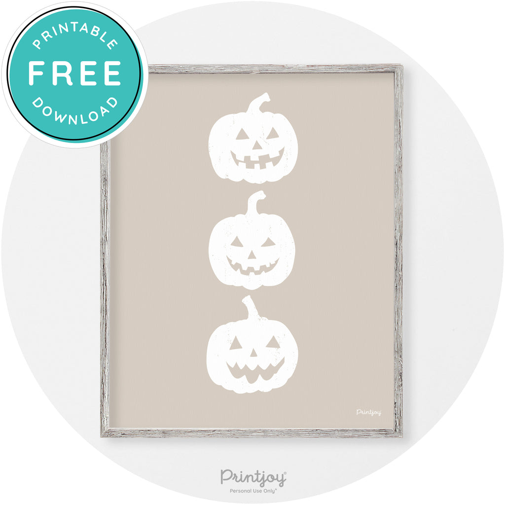 Halloween Jack O Lantern Pumpkins Vintage Wall Art Free Printable
