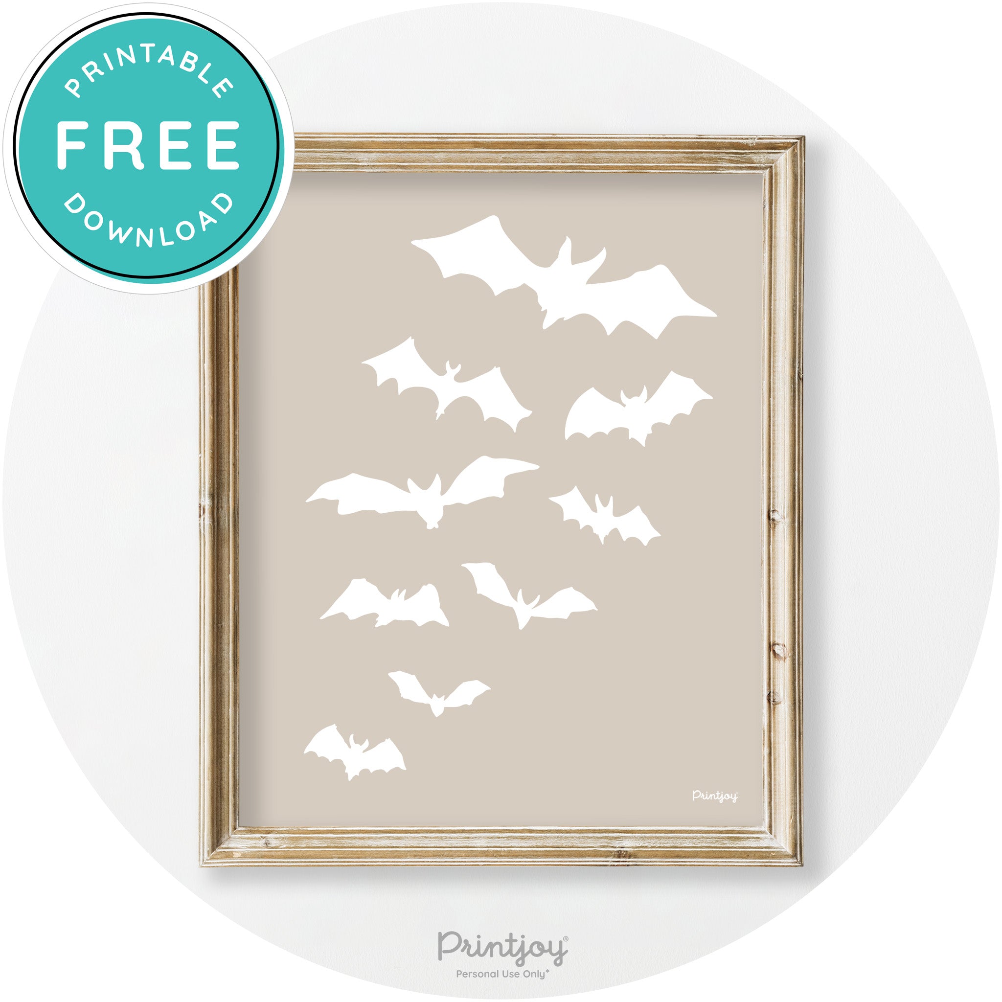 Halloween Bats Silhouette Modern Vintage Wall Art Free Printable