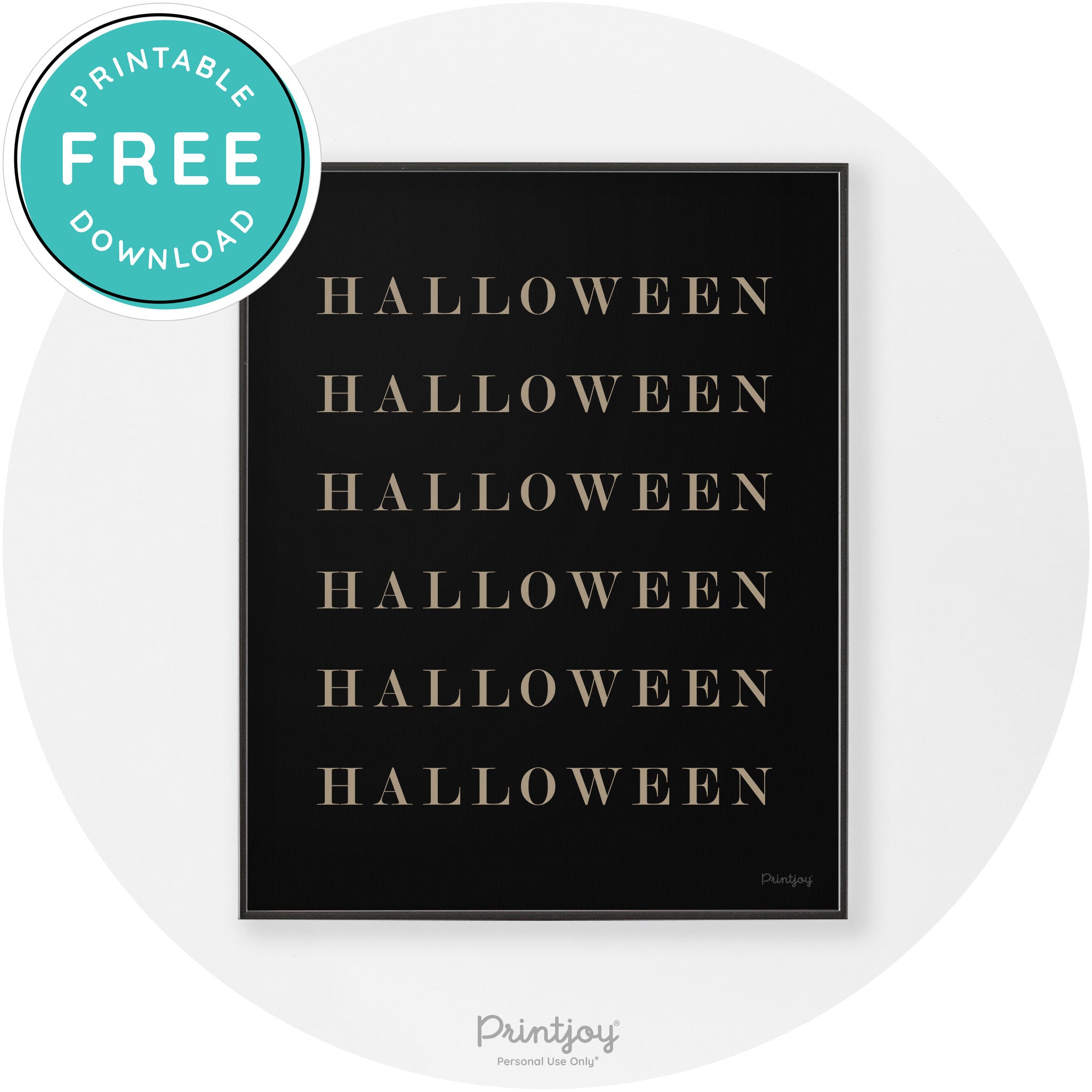 Halloween Cute Pattern Modern Chic Wall Art Decor Printable
