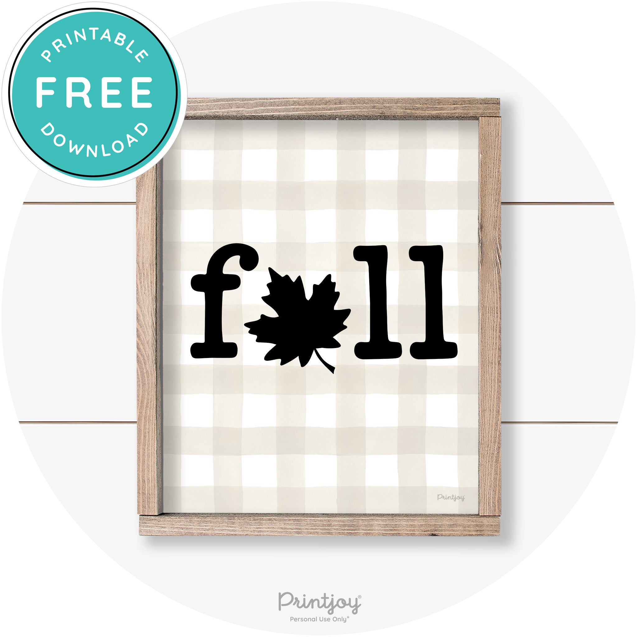 Fall Maple Leaf Cute Modern Farmhouse Wall Art Free Printable