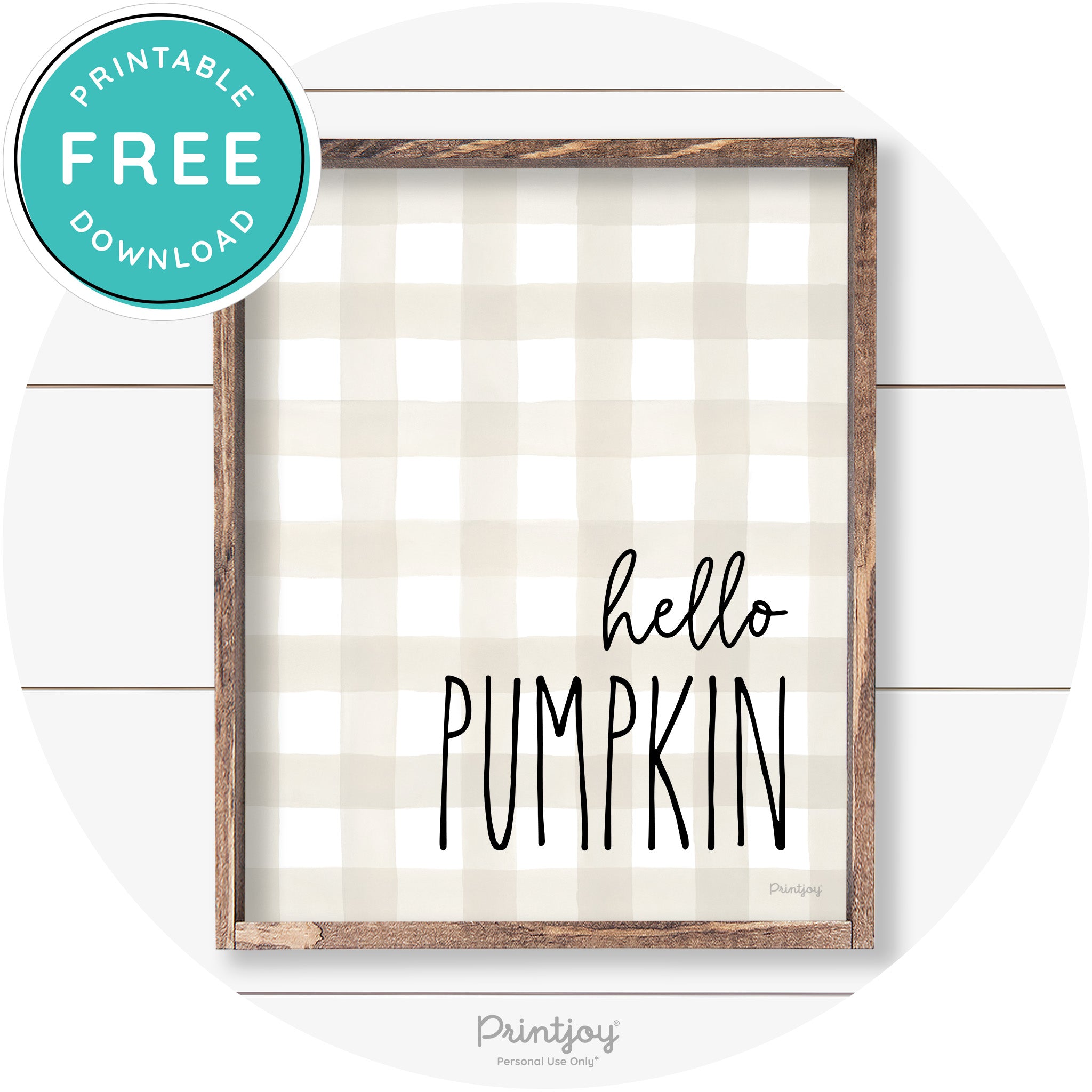 Hello Pumpkin Cute Fun Simple Farmhouse Wall Art Free Printable