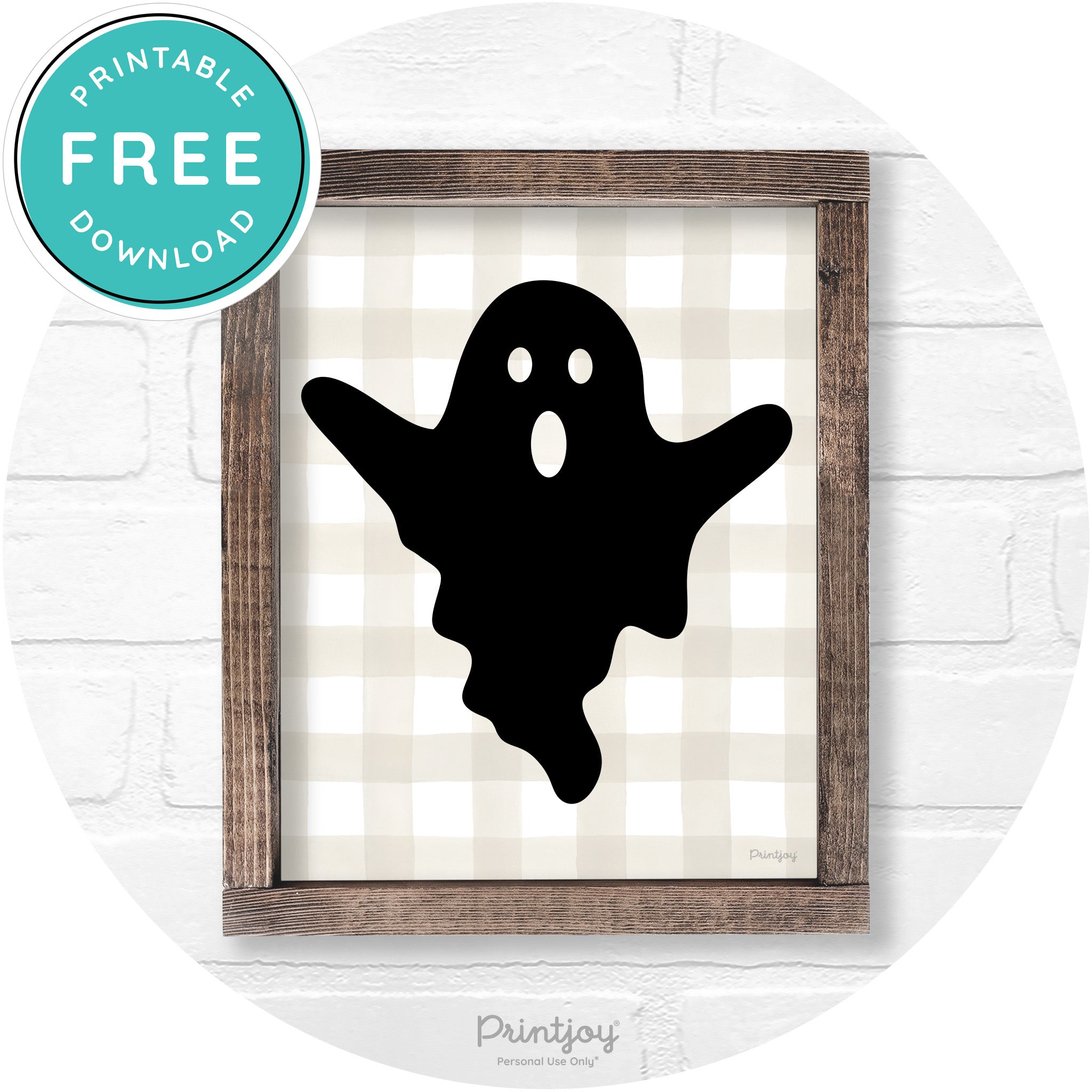 Halloween Cute Ghost Rustic Farmhouse Wall Art Free Printable