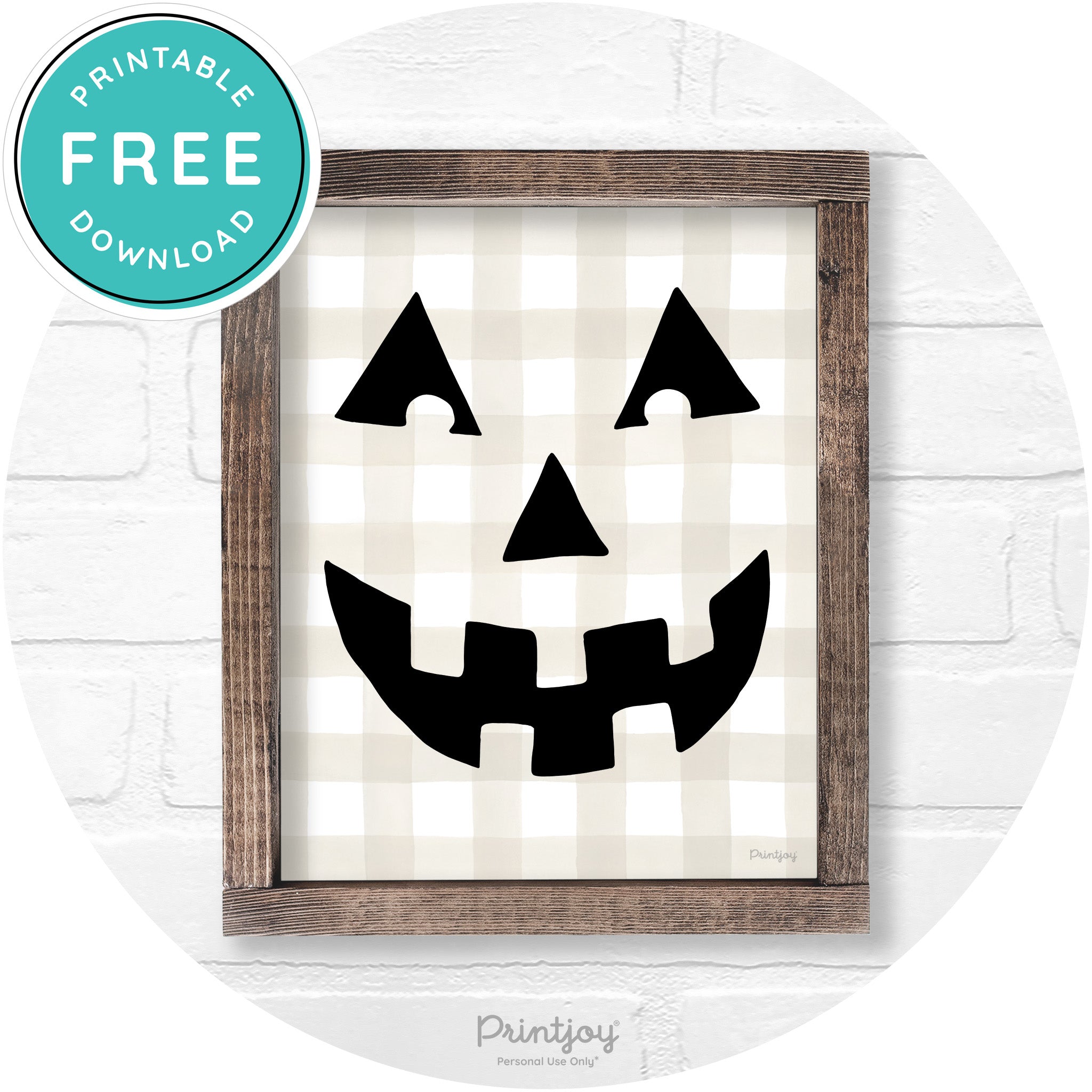 Jack O Lantern Halloween Rustic Farmhouse Wall Art Printable