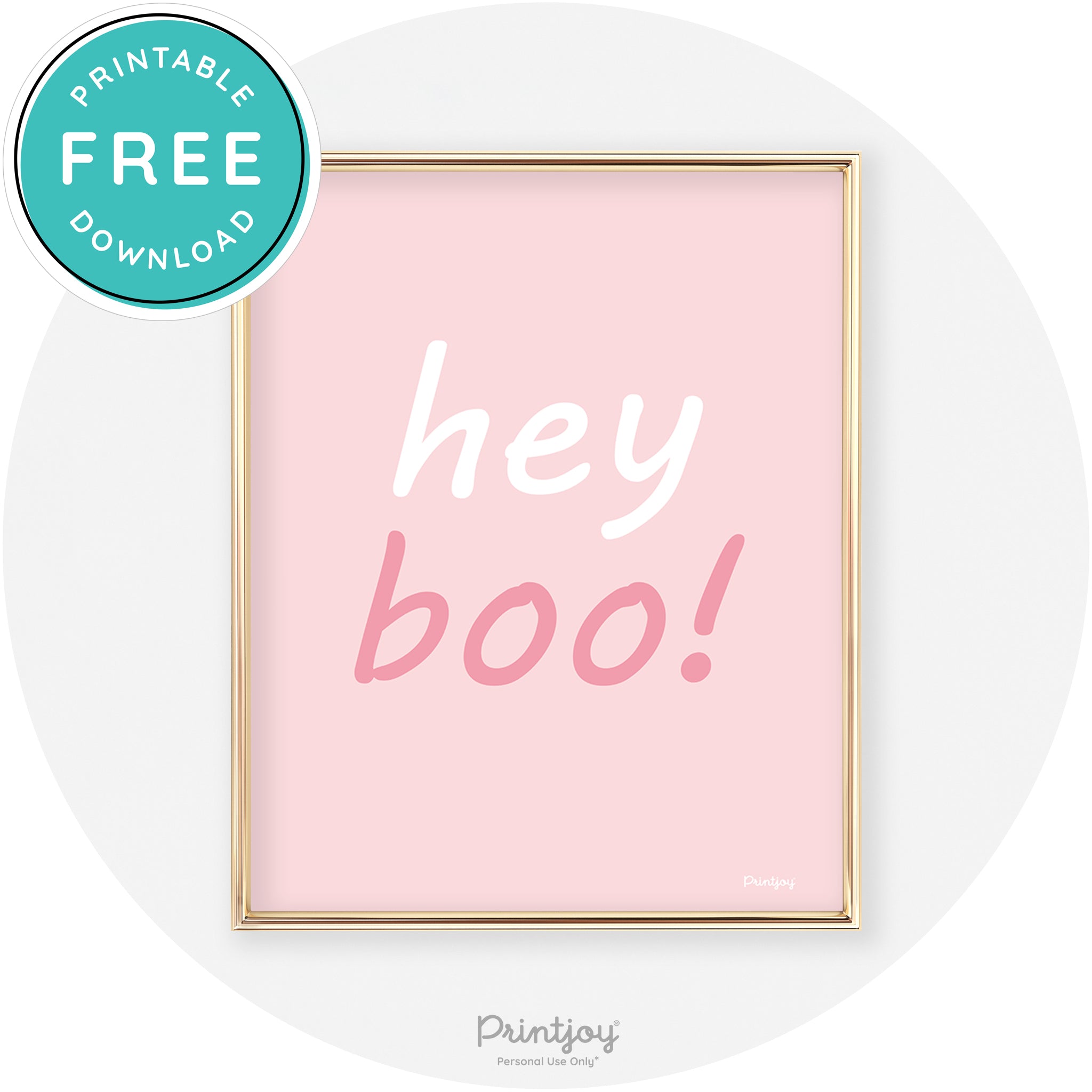 Hey Boo Fun Cute Chic Halloween Sign Wall Art Decor Free Printable - Printjoy