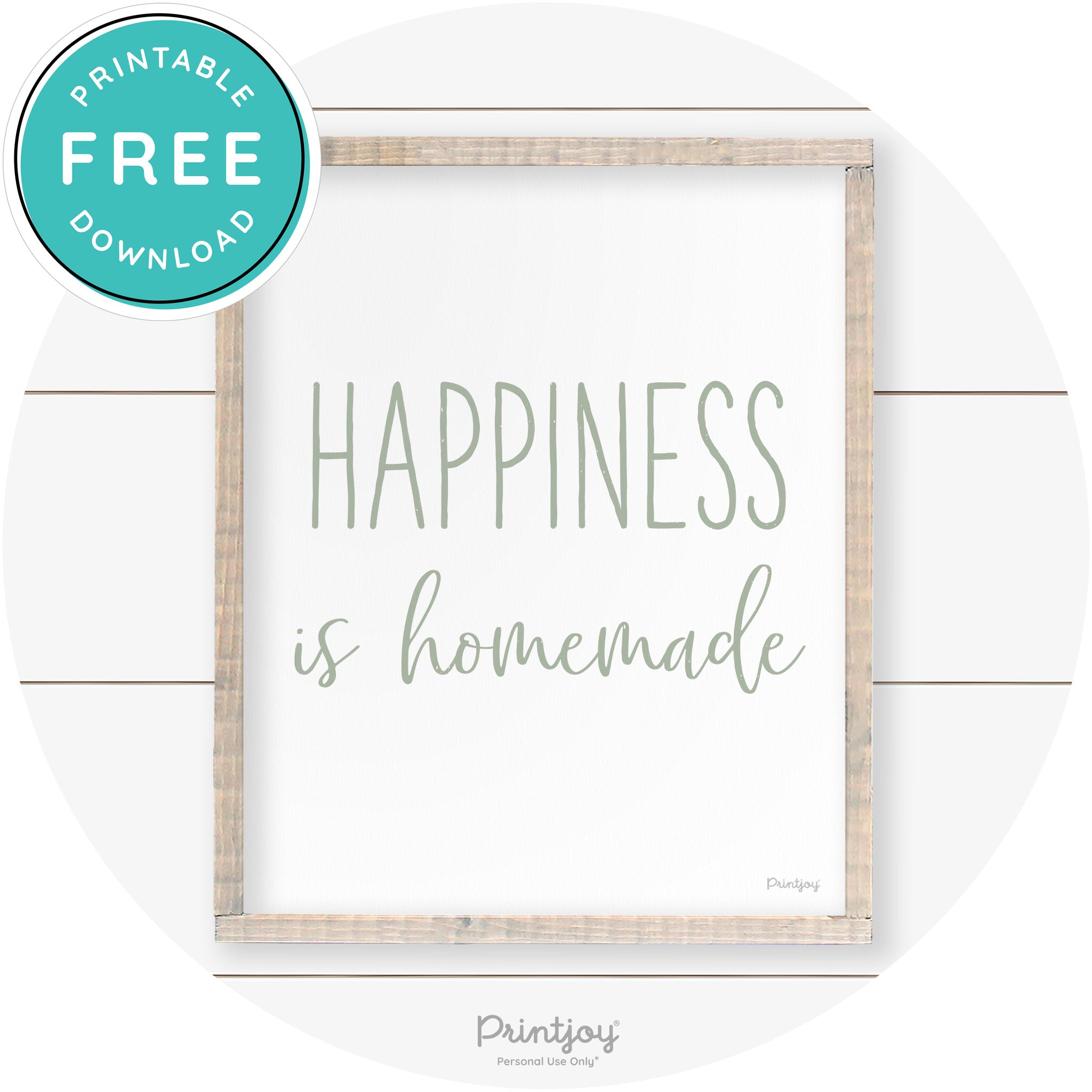 Happiness Is Homemade Kitchen Farmhouse Wall Art Free Printable