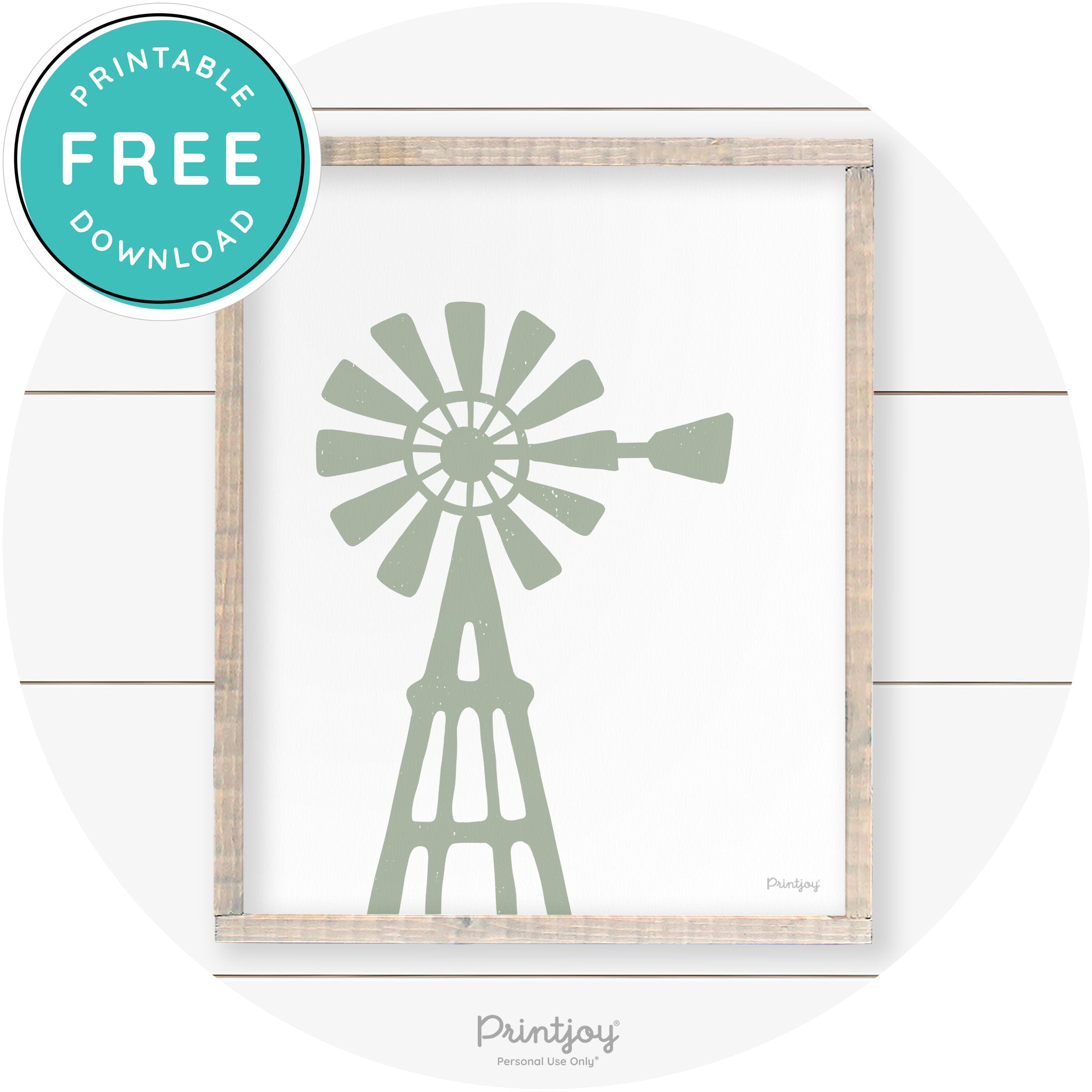 Windmill Rustic Farmhouse Living Room Wall Art Decor Free Printable