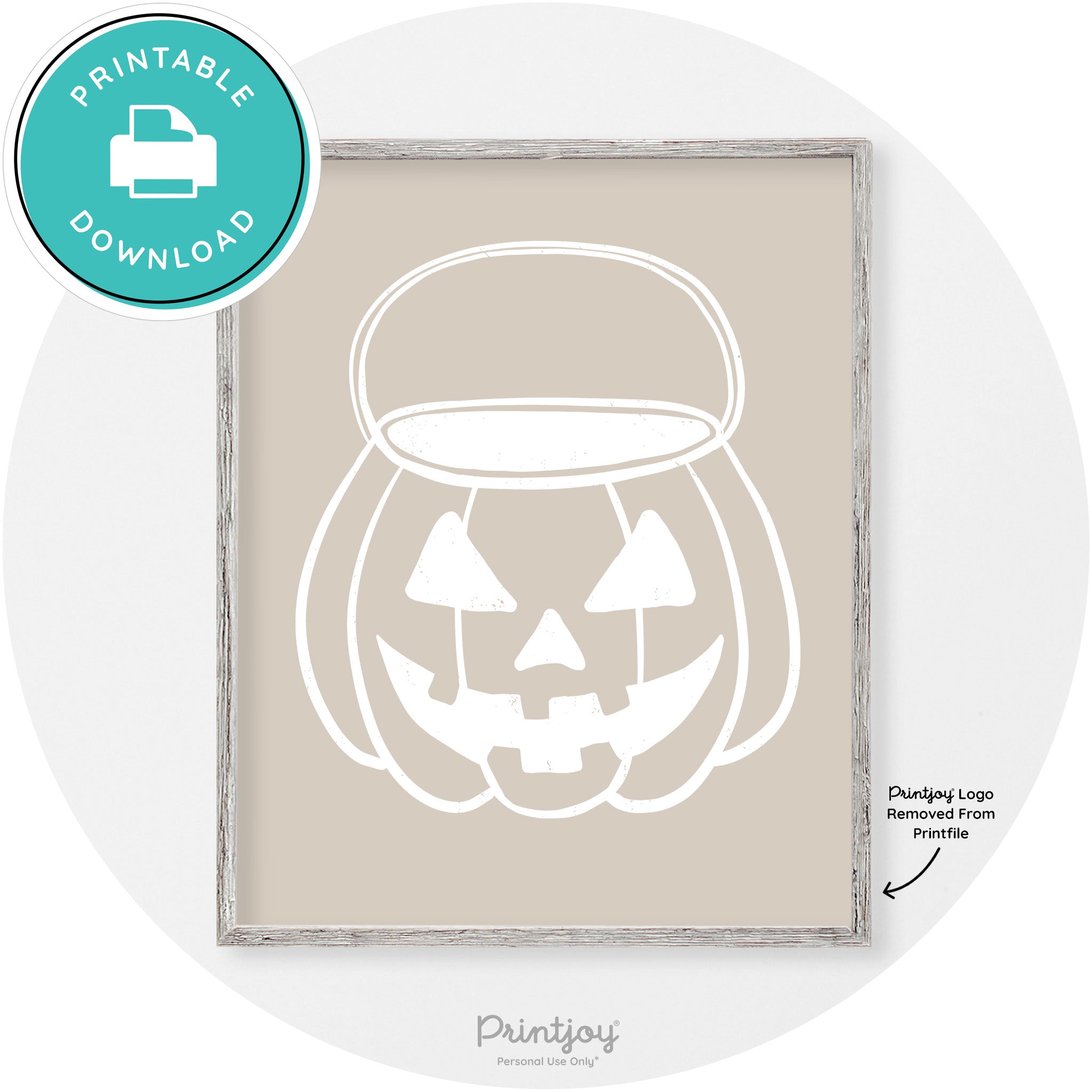 Jack O Lantern Treat Bucket Vintage Halloween Wall Art Free Printable - Printjoy