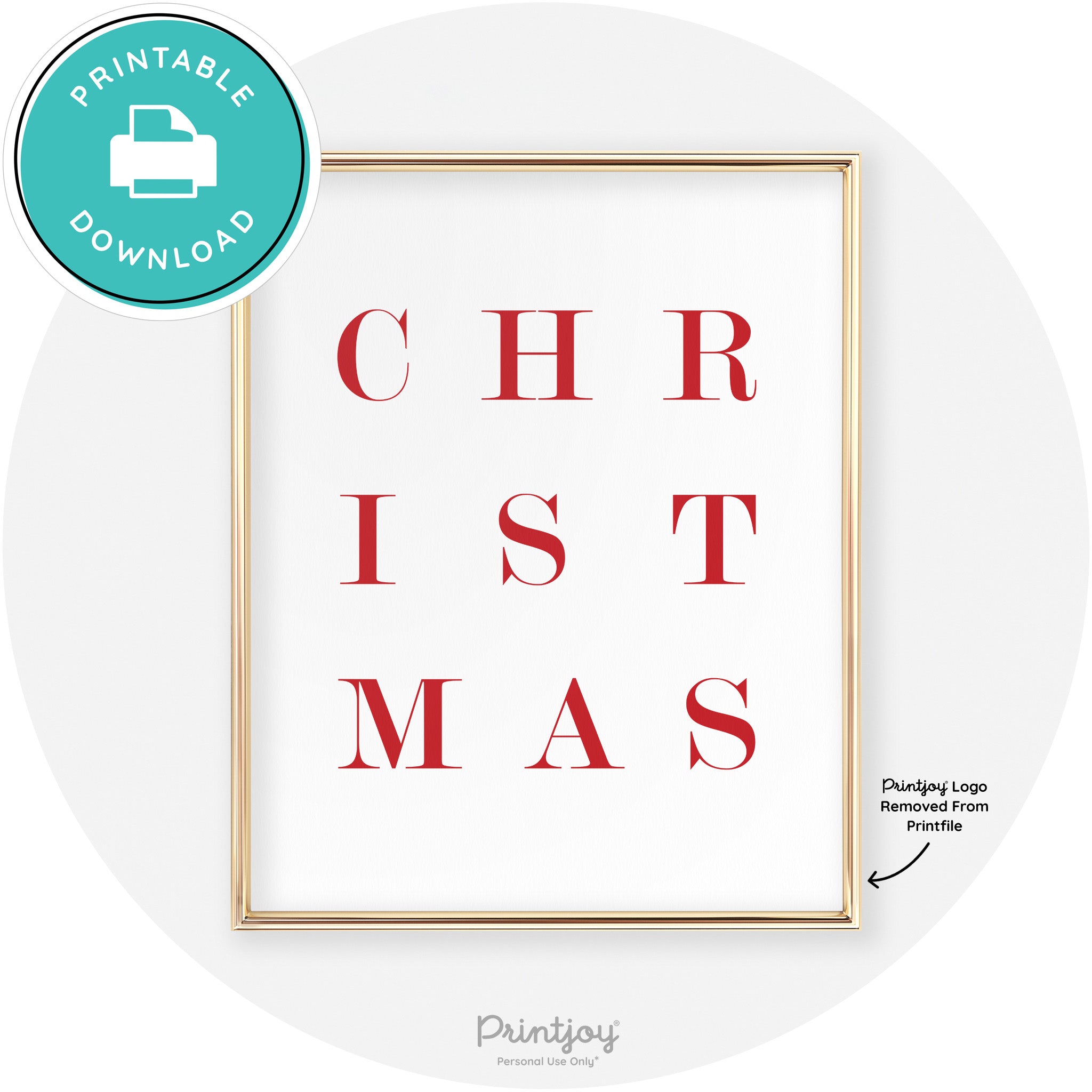 Christmas Typography Cute Modern Chic Decor Wall Art Free Printable