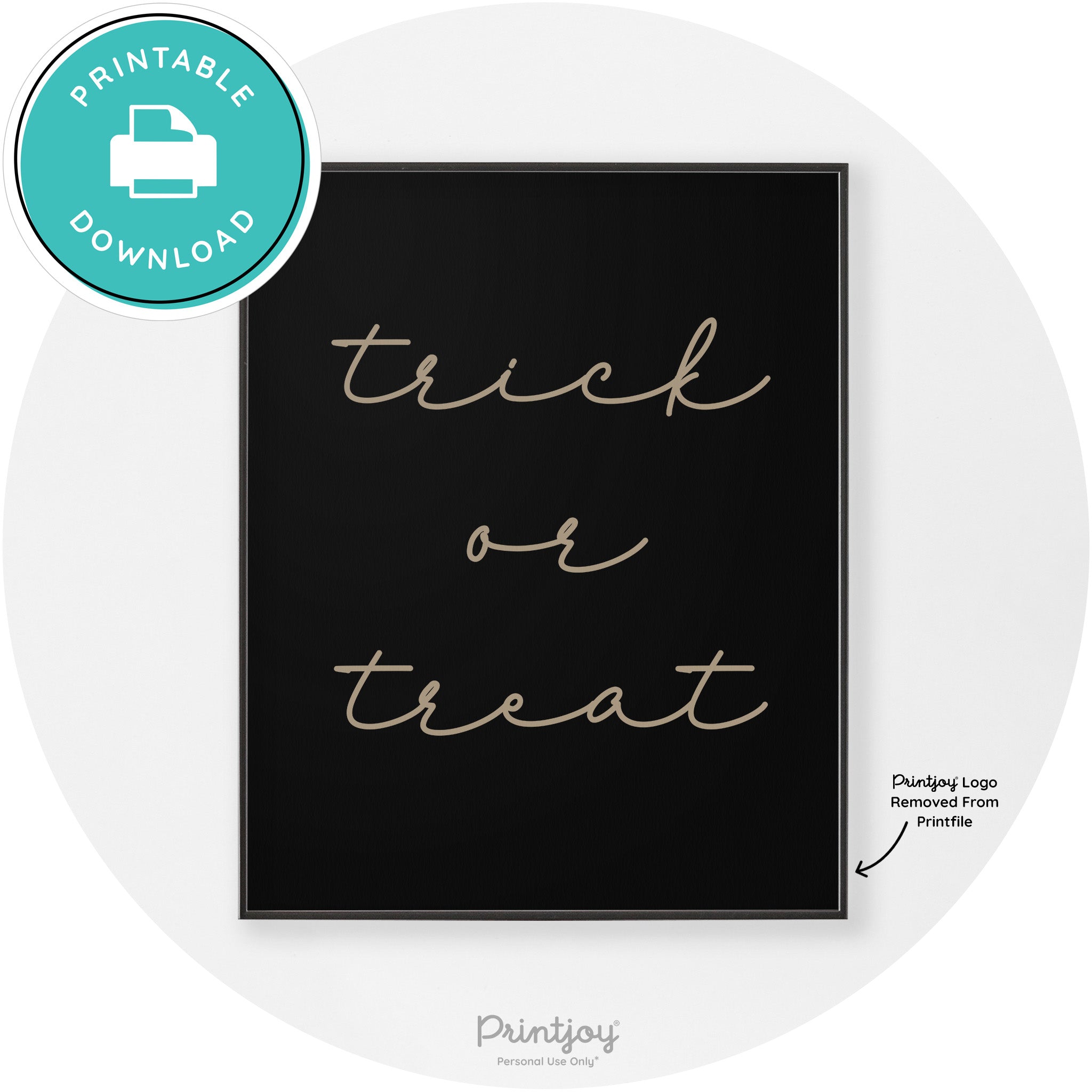 Halloween Cute Trick Or Treat Modern Chic Wall Art Printable - Printjoy