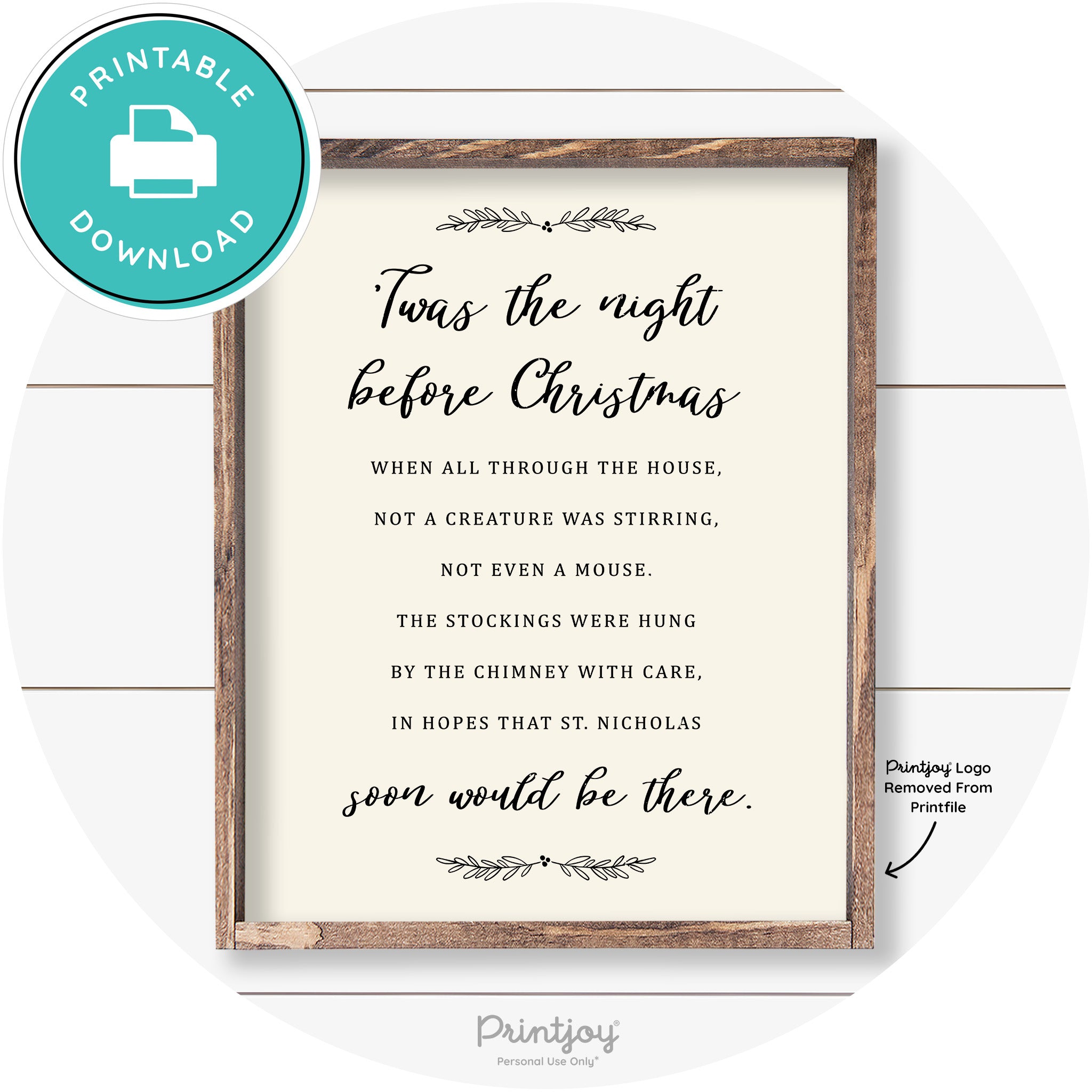 'Twas The Night Before Christmas Farmhouse Wall Art Free Printable