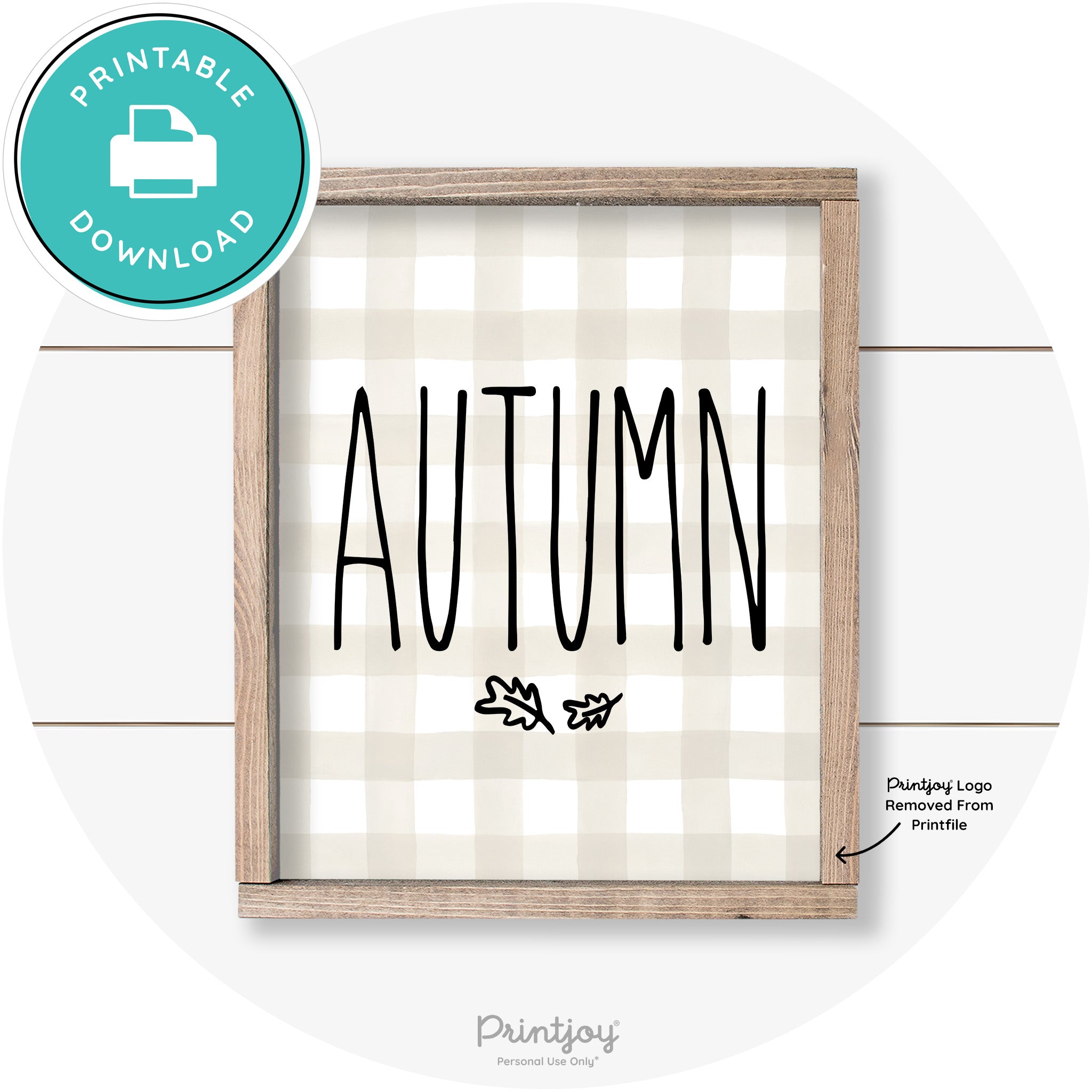 Autumn Leaves Cute Farmhouse Wall Art Decor Free Printable