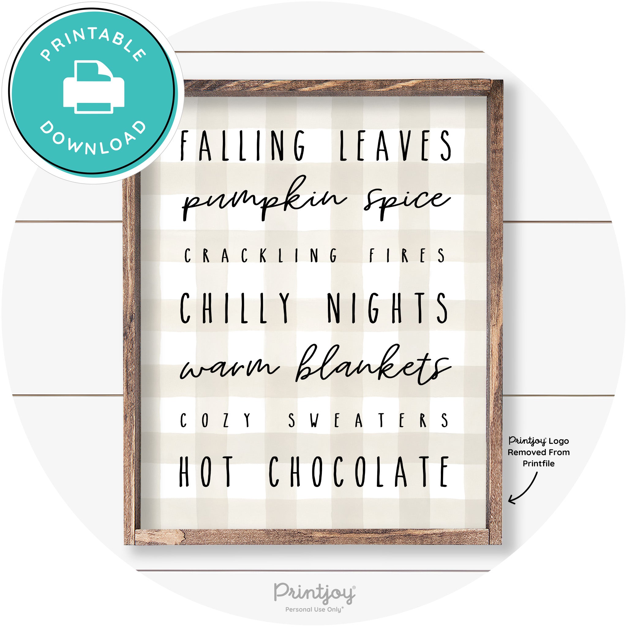 Fall Favorite Things Cute Farmhouse Autumn Wall Art Free Printable