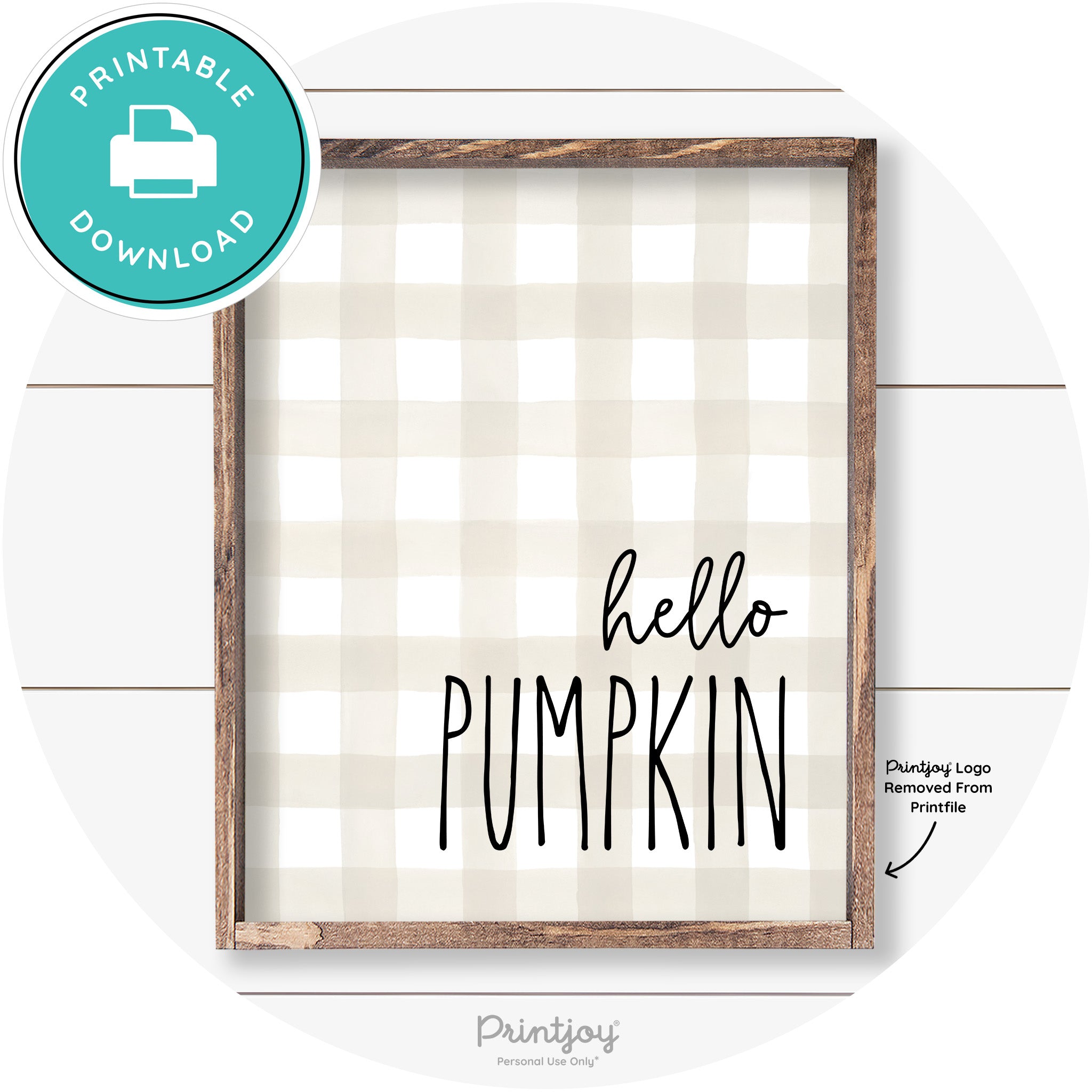 Hello Pumpkin Cute Fun Simple Farmhouse Wall Art Free Printable