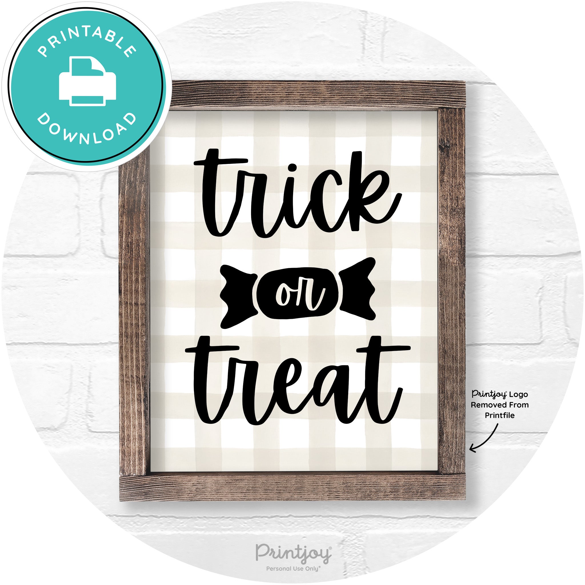Trick Or Treat Halloween Rustic Farmhouse Wall Art Free Printable