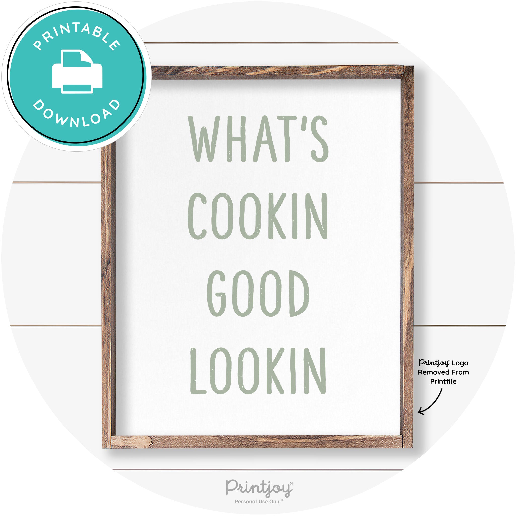 What's Cookin Good Lookin Farmhouse Kitchen Wall Art Free Printable