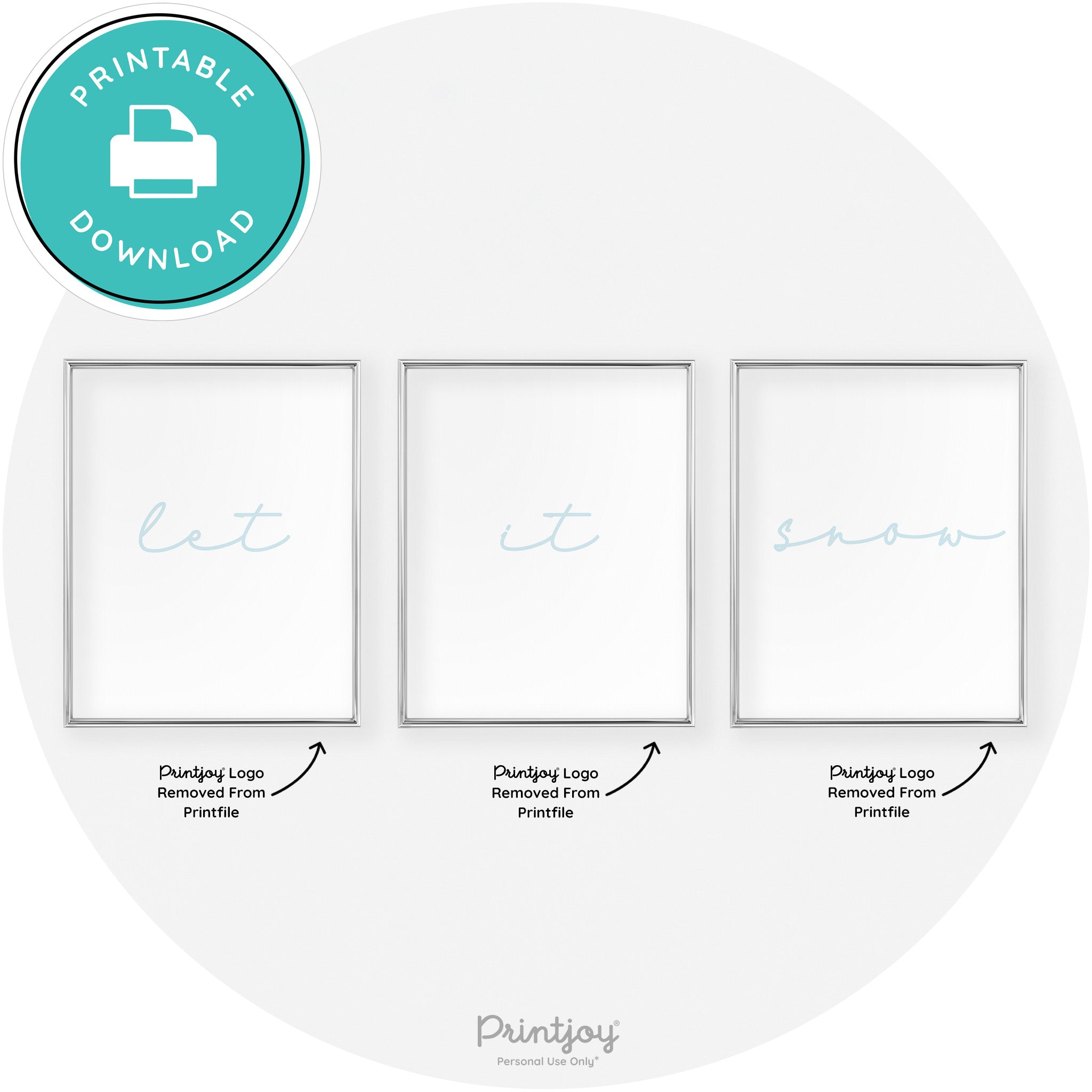 Let It Snow Set Of 3 Cute Winter Modern Chic Wall Art Free Printable