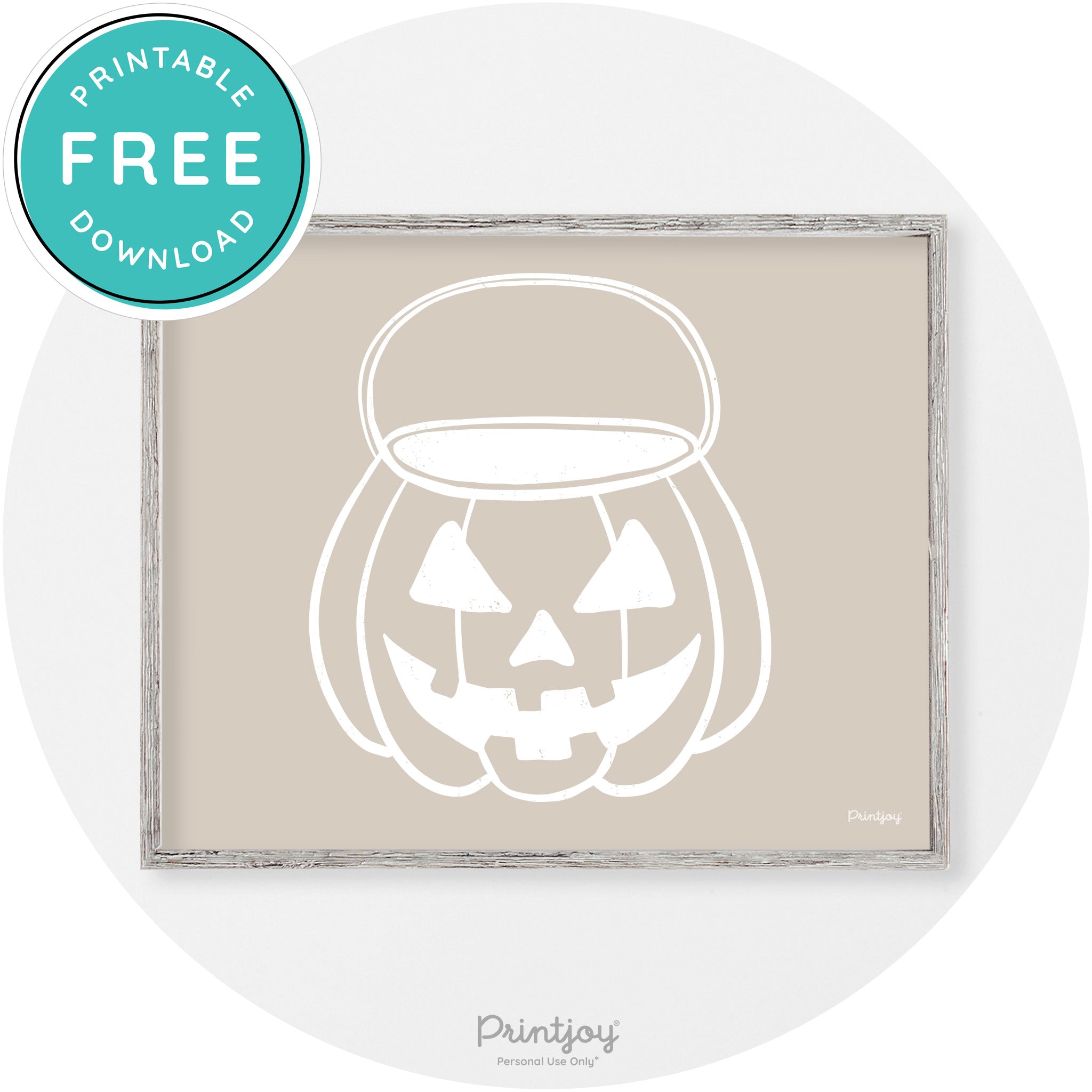 Jack O Lantern Treat Bucket Vintage Halloween Wall Art Free Printable - Printjoy