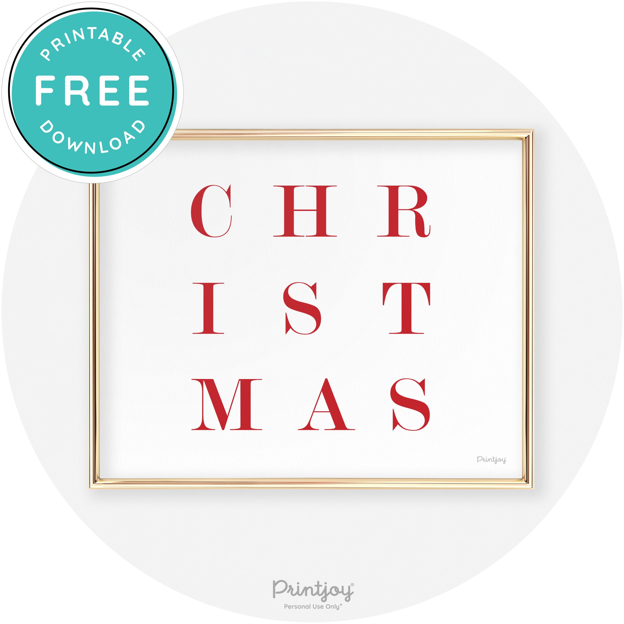 Christmas Typography Cute Modern Chic Decor Wall Art Free Printable